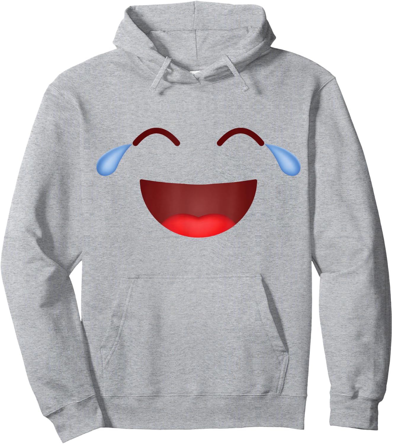 Group Costume Halloween Team Outfit Teary Laughing Emoticon Hoodie - Hoodie | Ash