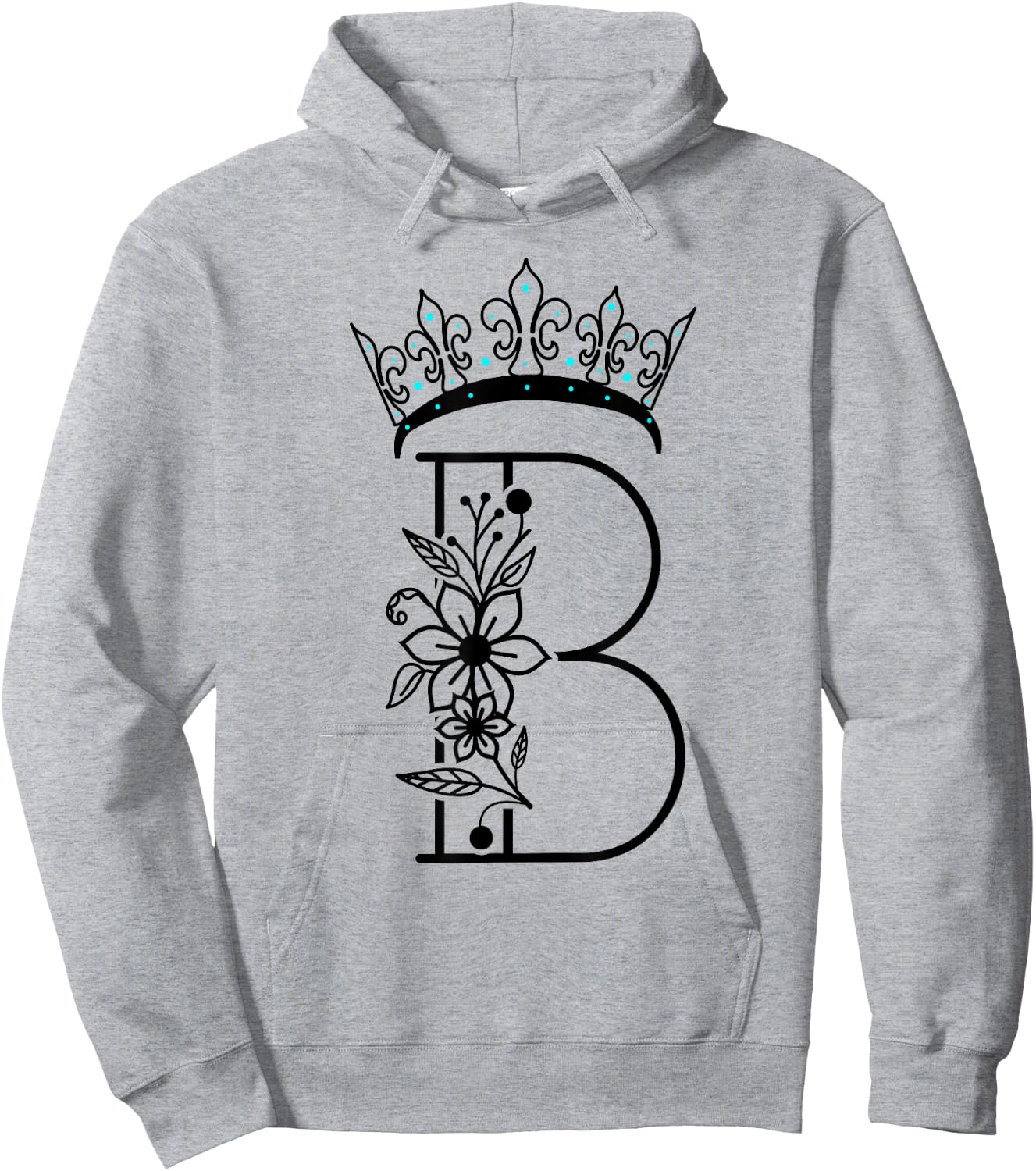 Queen B Bee Letter B Crown Alphabet Monogram Bride Bee Lover Hoodie - Hoodie | Ash