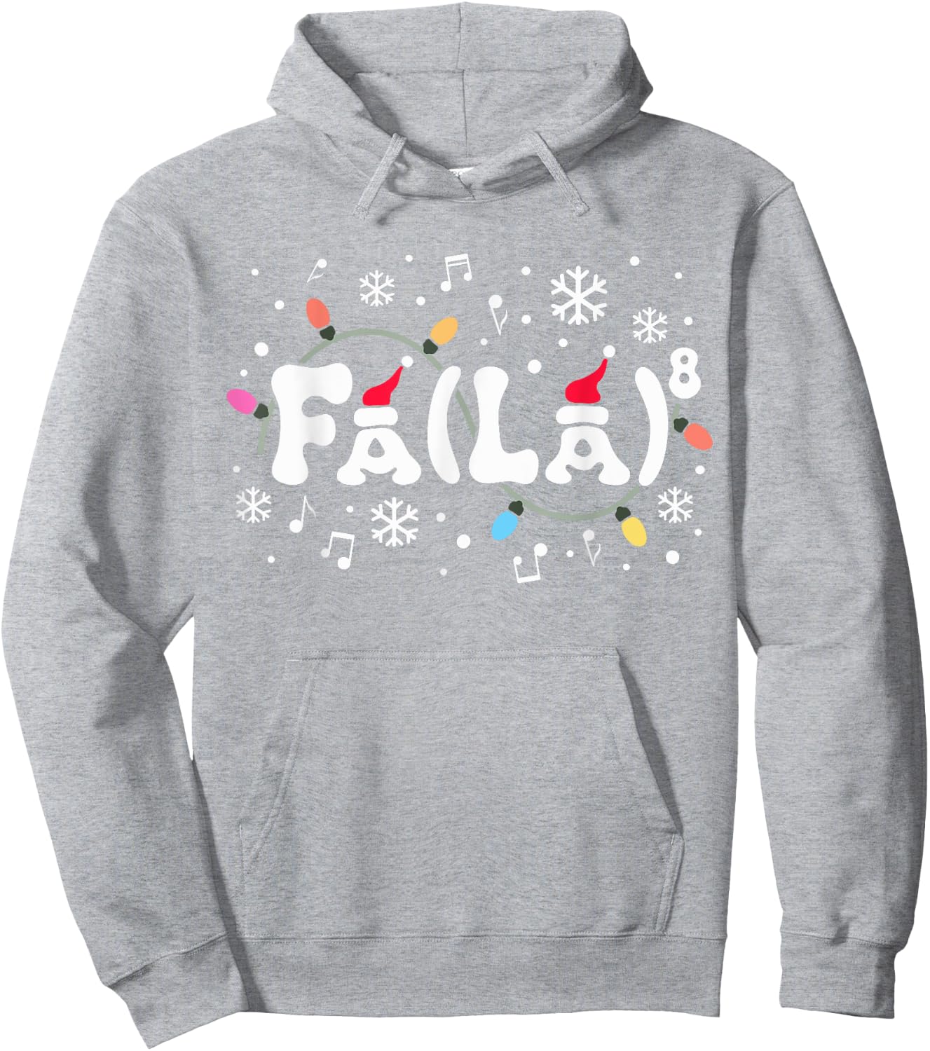 Fa La 8 Christmas Music Teacher Student Santa Funny Music Men Women Kids Hoodie - Hoodie | Ash