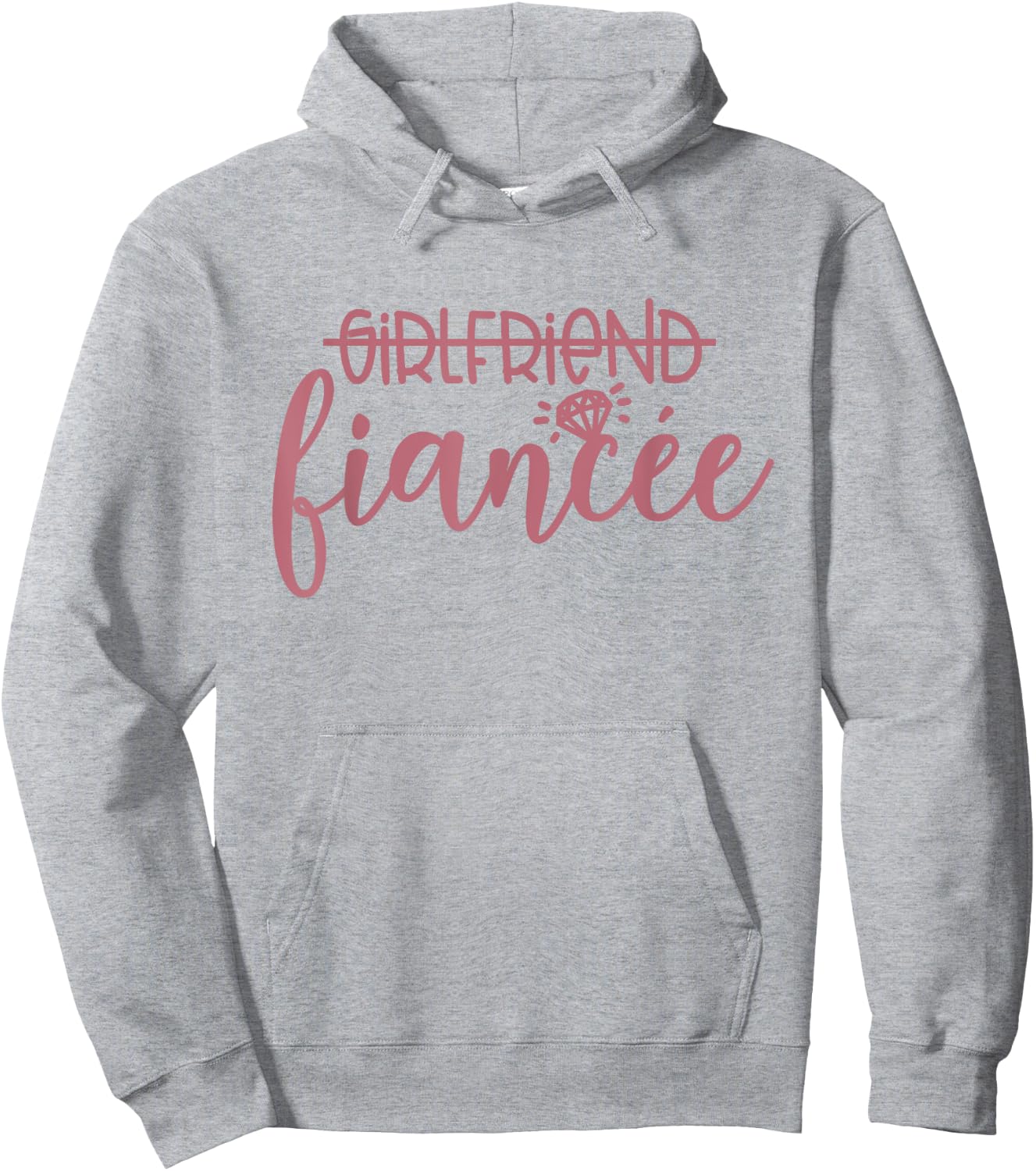Girlfriend Fiancée, Engaged, Engagement, Couple Matching Hoodie - Hoodie | Ash