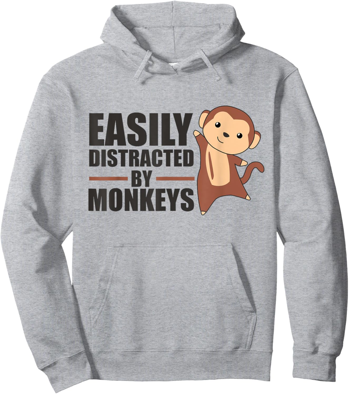 Easily Distracted By Monkeys - Cute Monkey Hoodie - Hoodie | Ash