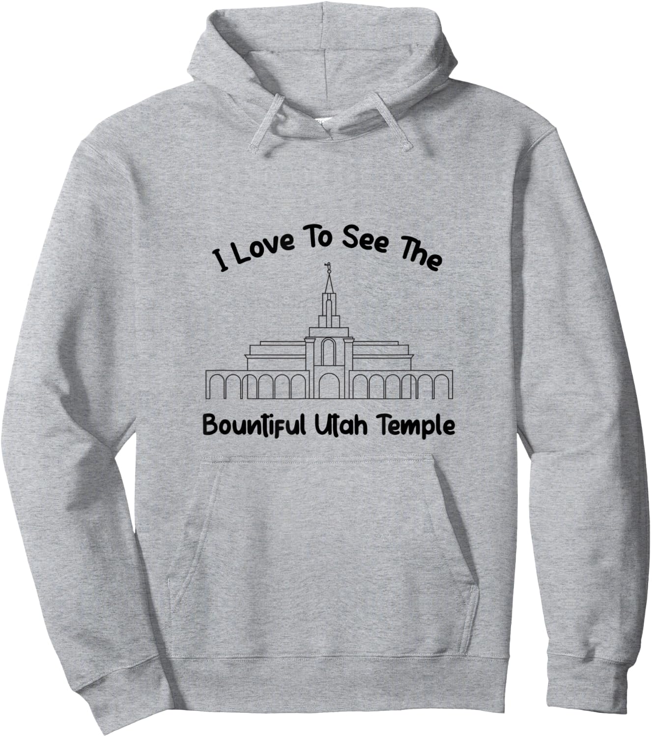 Bountiful Utah Temple, I love to see my temple, primary Hoodie - Hoodie | Ash