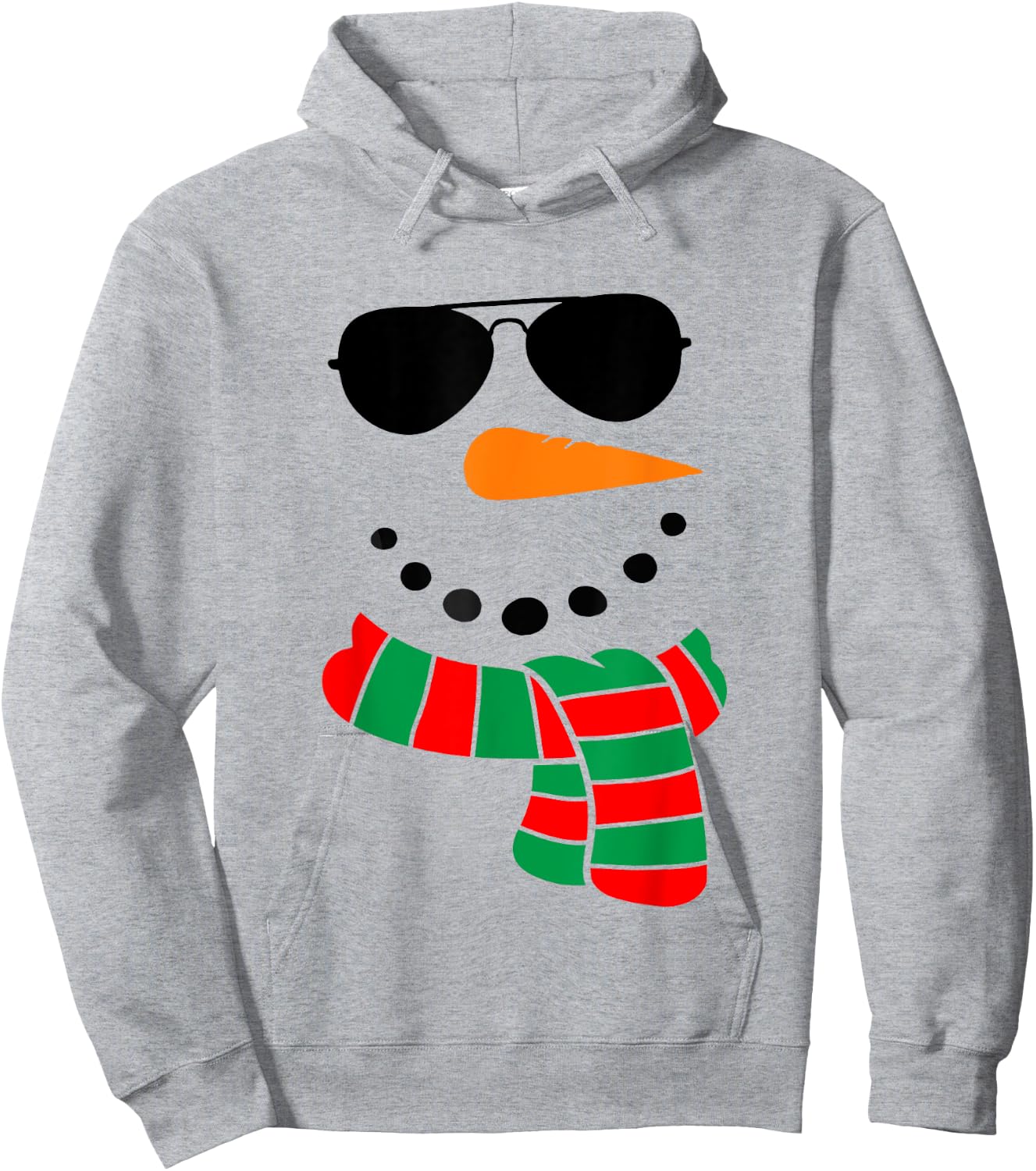 Cool Snowman Face with Sunglasses Costume Children's Snowman Hoodie - Hoodie | Ash