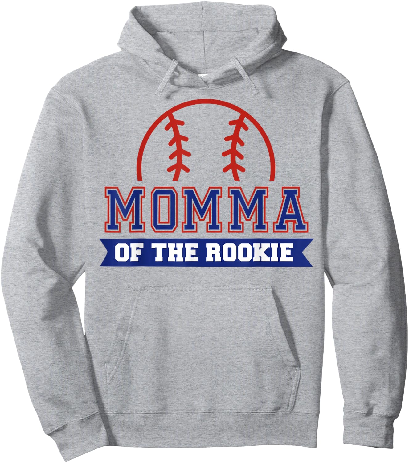 Momma of Rookie 1st Birthday Baseball Theme Matching Party Hoodie - Hoodie | Ash
