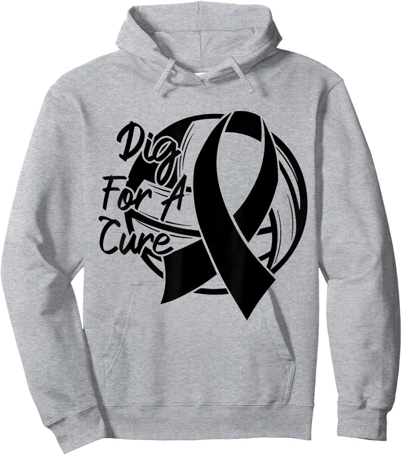 Dig For A Cure Breast Cancer Awareness Volleyball Pink Hoodie - Hoodie | Ash