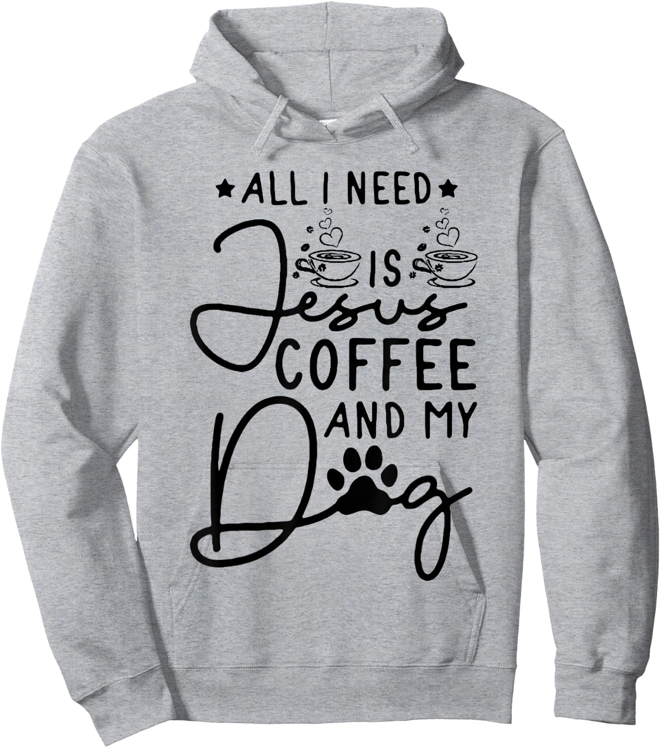 all i need is jesus coffee and my dog Women Hoodie - Hoodie | Ash