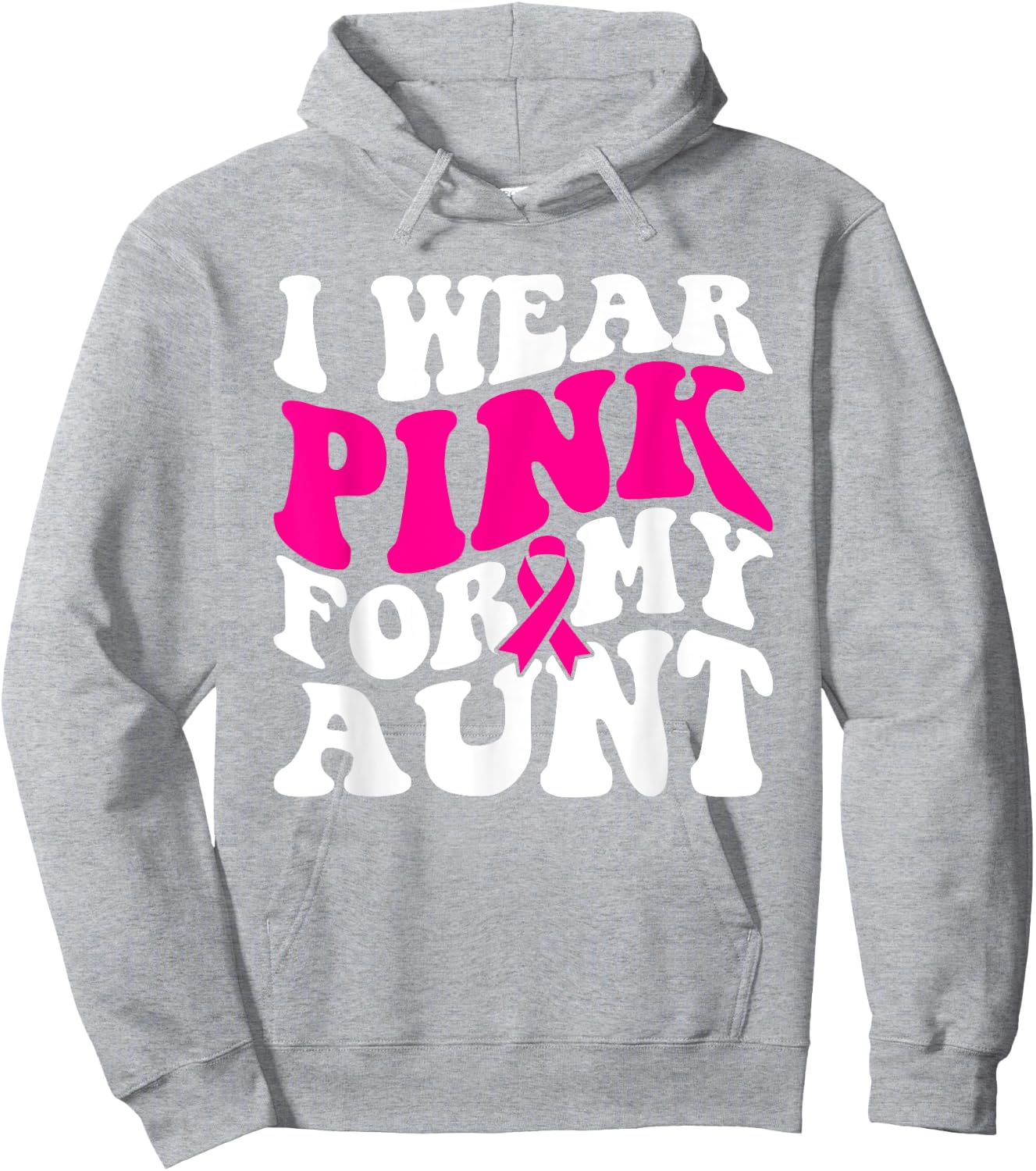 I Wear Pink For My Aunt - Breast Cancer Awareness Retro Hoodie - Hoodie | Ash