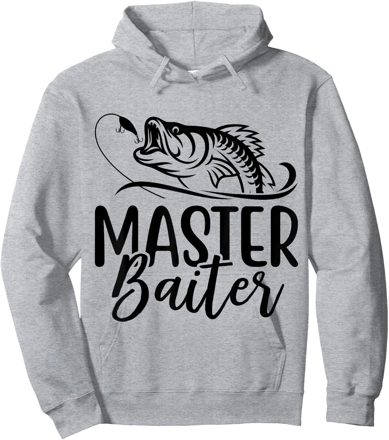 Master Baiter Vintage Bass Fishing Funny Angler Hoodie - Hoodie | Ash