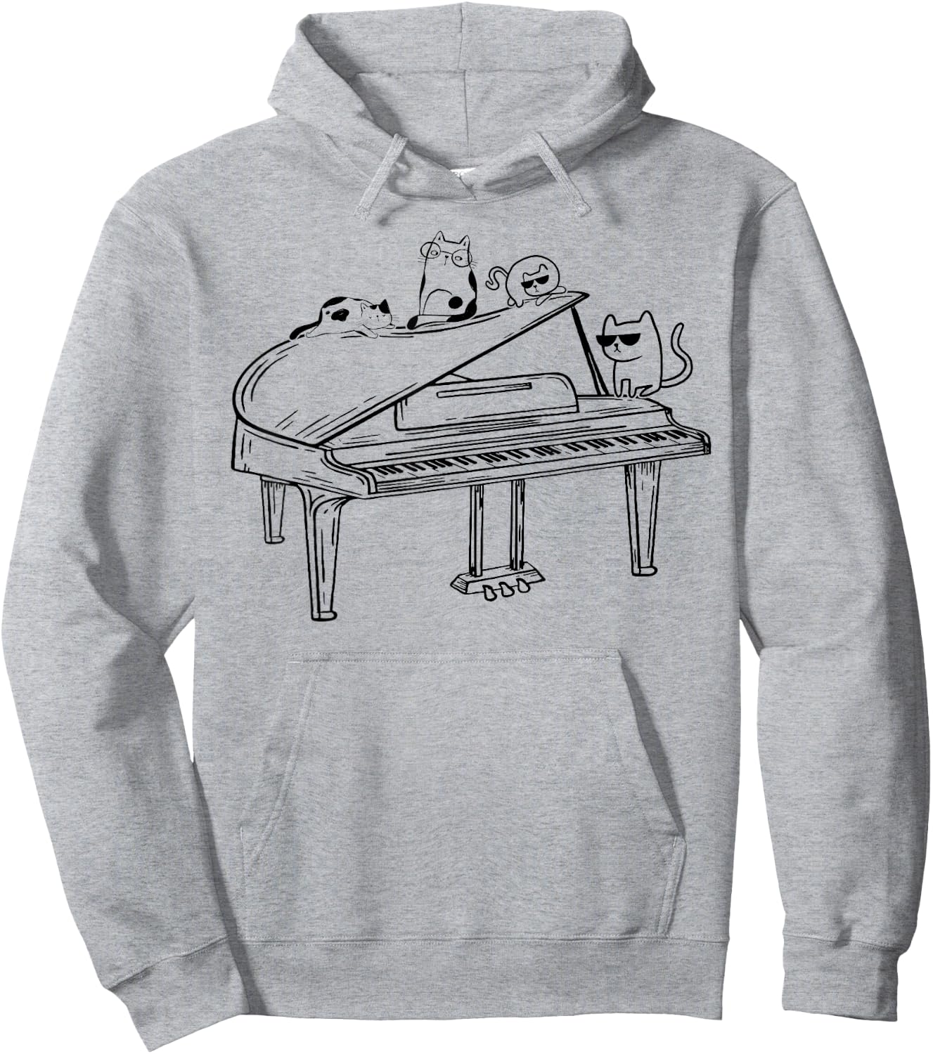 Piano Player - Cat Lover Piano With Cats Piano Lover Hoodie - Hoodie | Ash