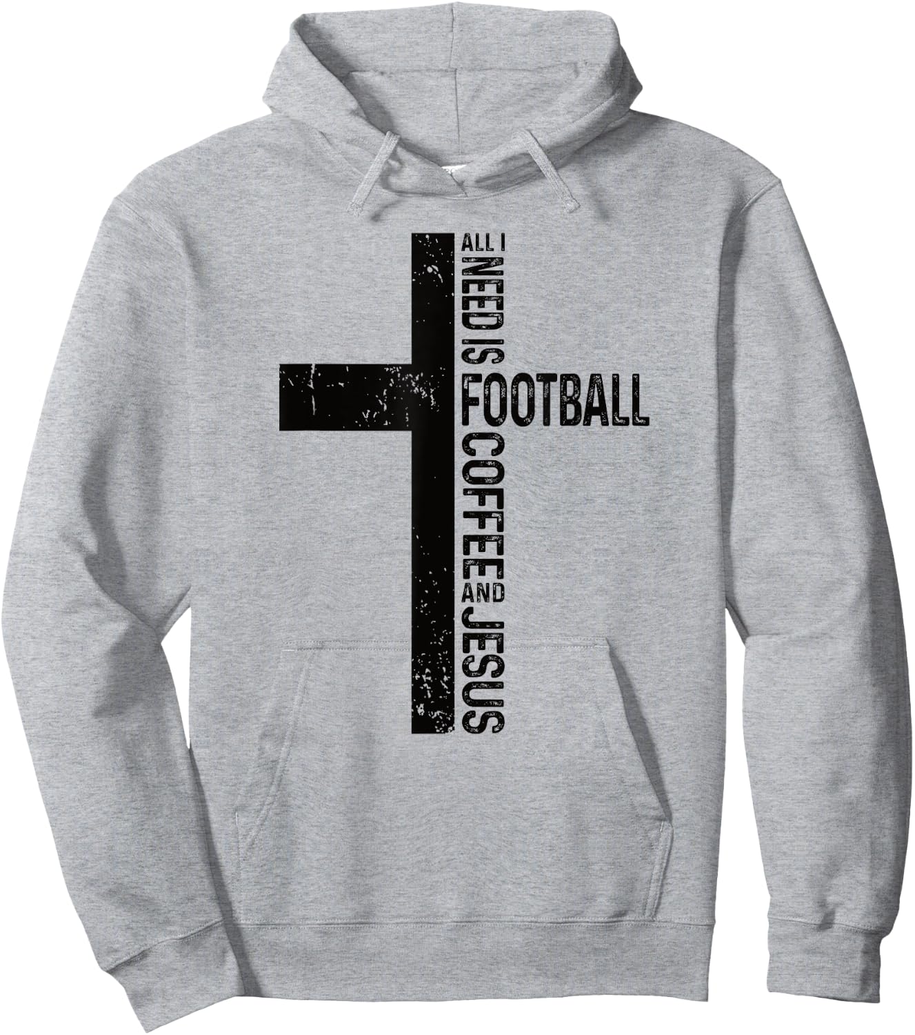 All I Need Is Football Coffee And Jesus Christian Cross Hoodie - Hoodie | Ash