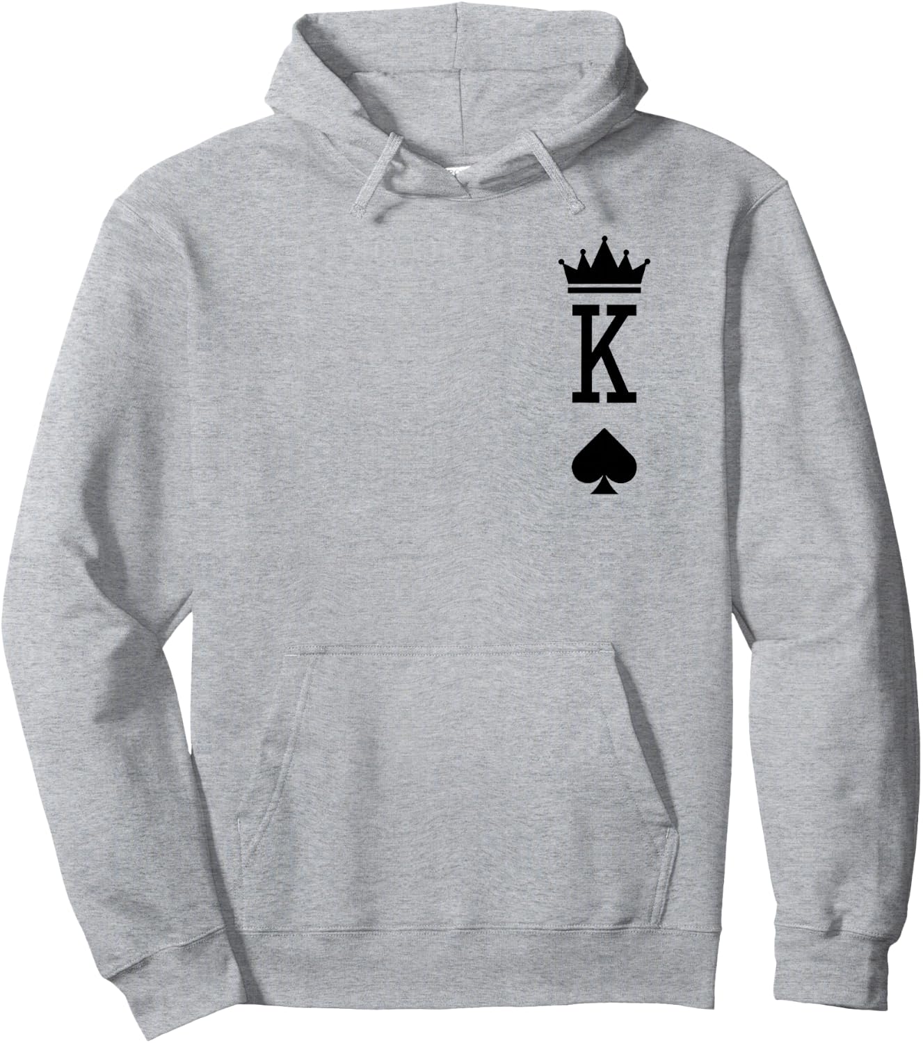King of Spade Playing Card Vintage Crown Hoodie - Hoodie | Ash
