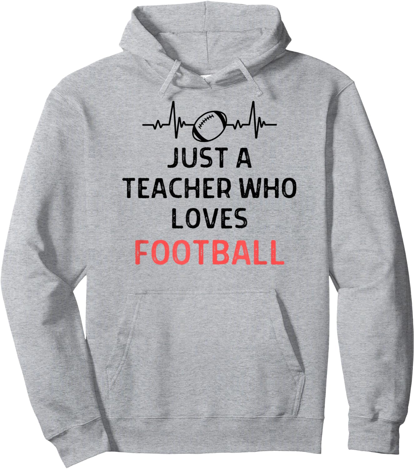 Just A Teacher Who Loves Football Outfit Women Men Hoodie - Hoodie | Ash