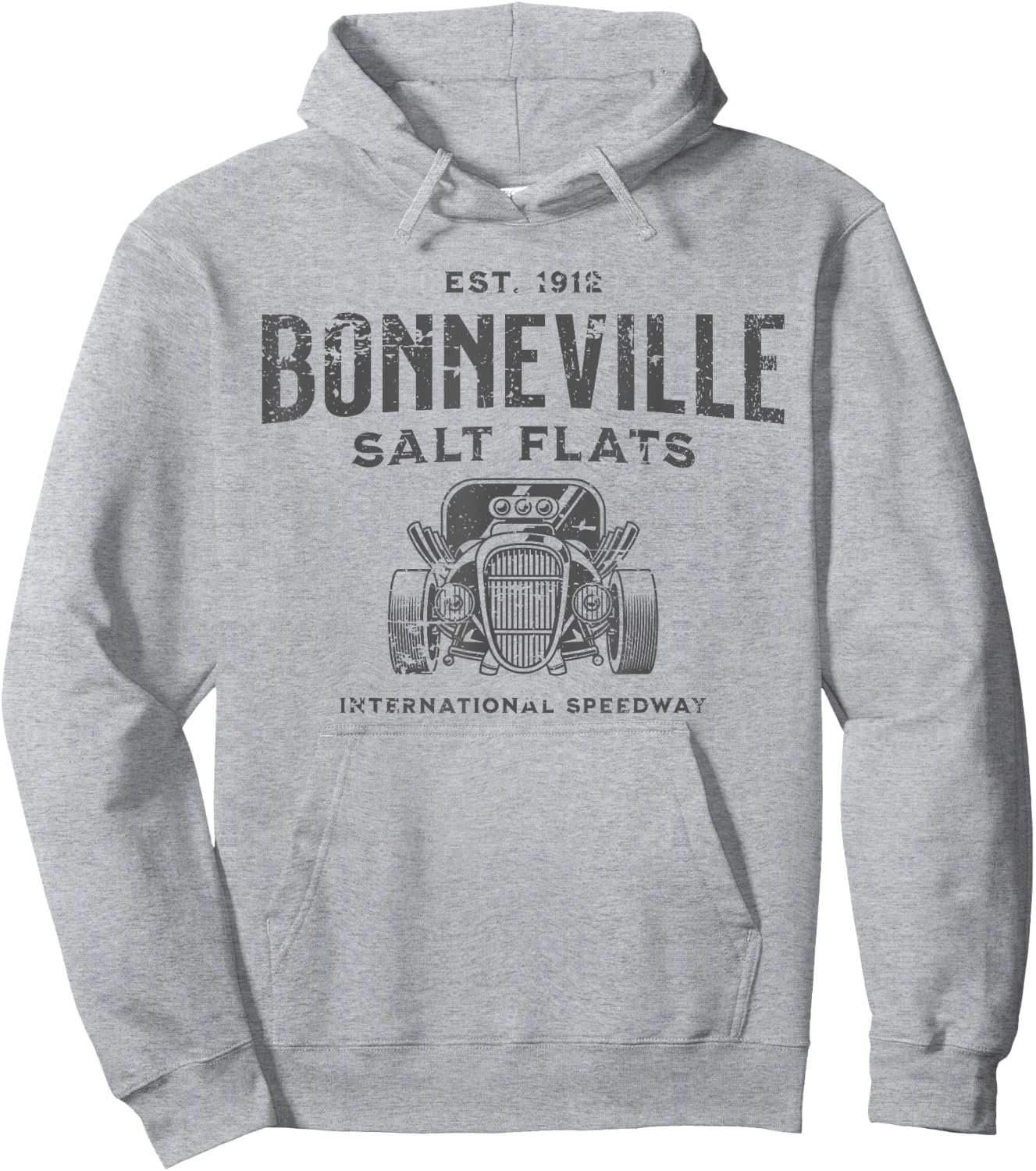 Bonneville Salt Flats Utah Distressed Design Hoodie - Hoodie | Ash