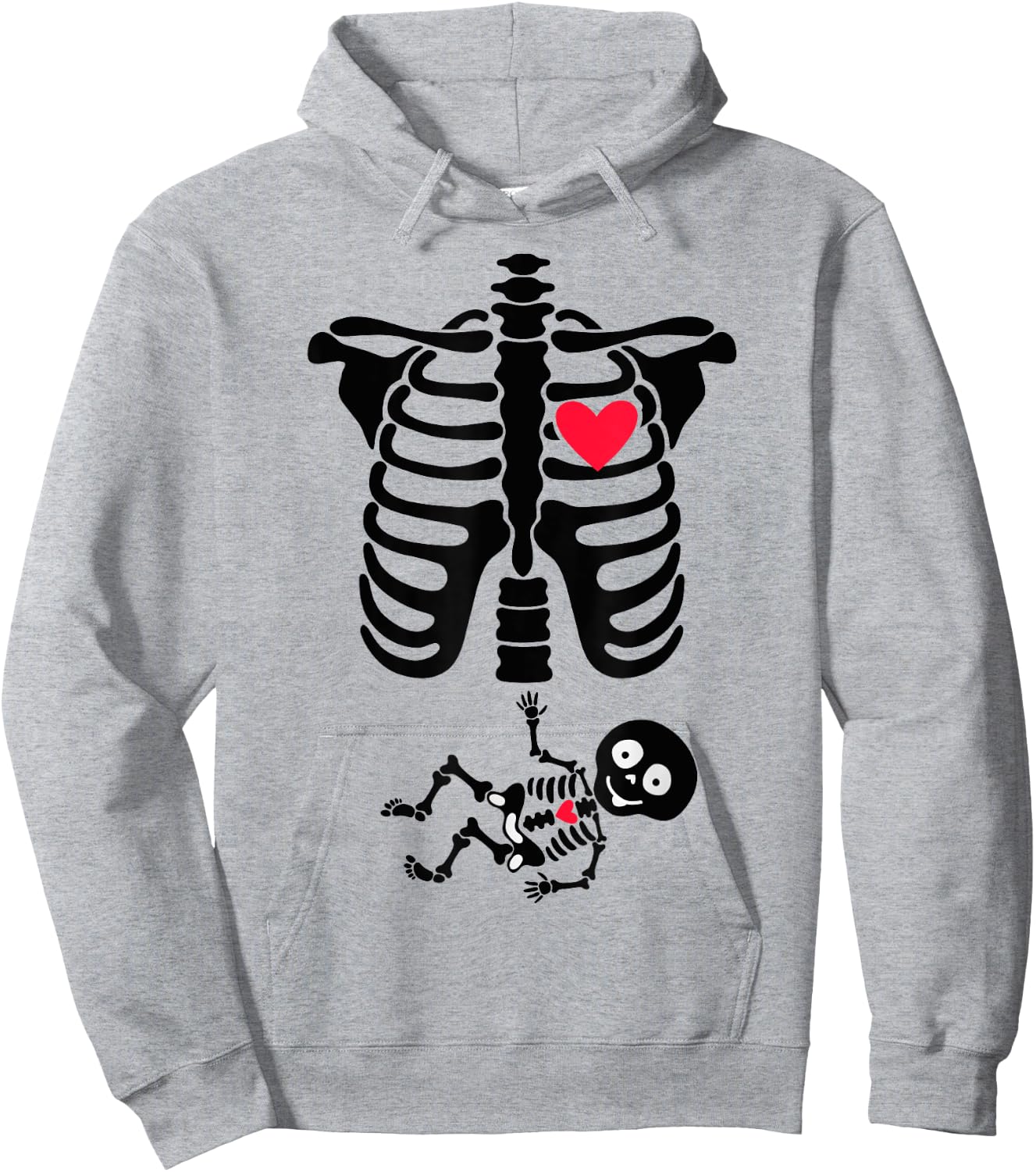 Halloween Costume for Pregnant Mom to Be Skeleton Hoodie - Hoodie | Ash