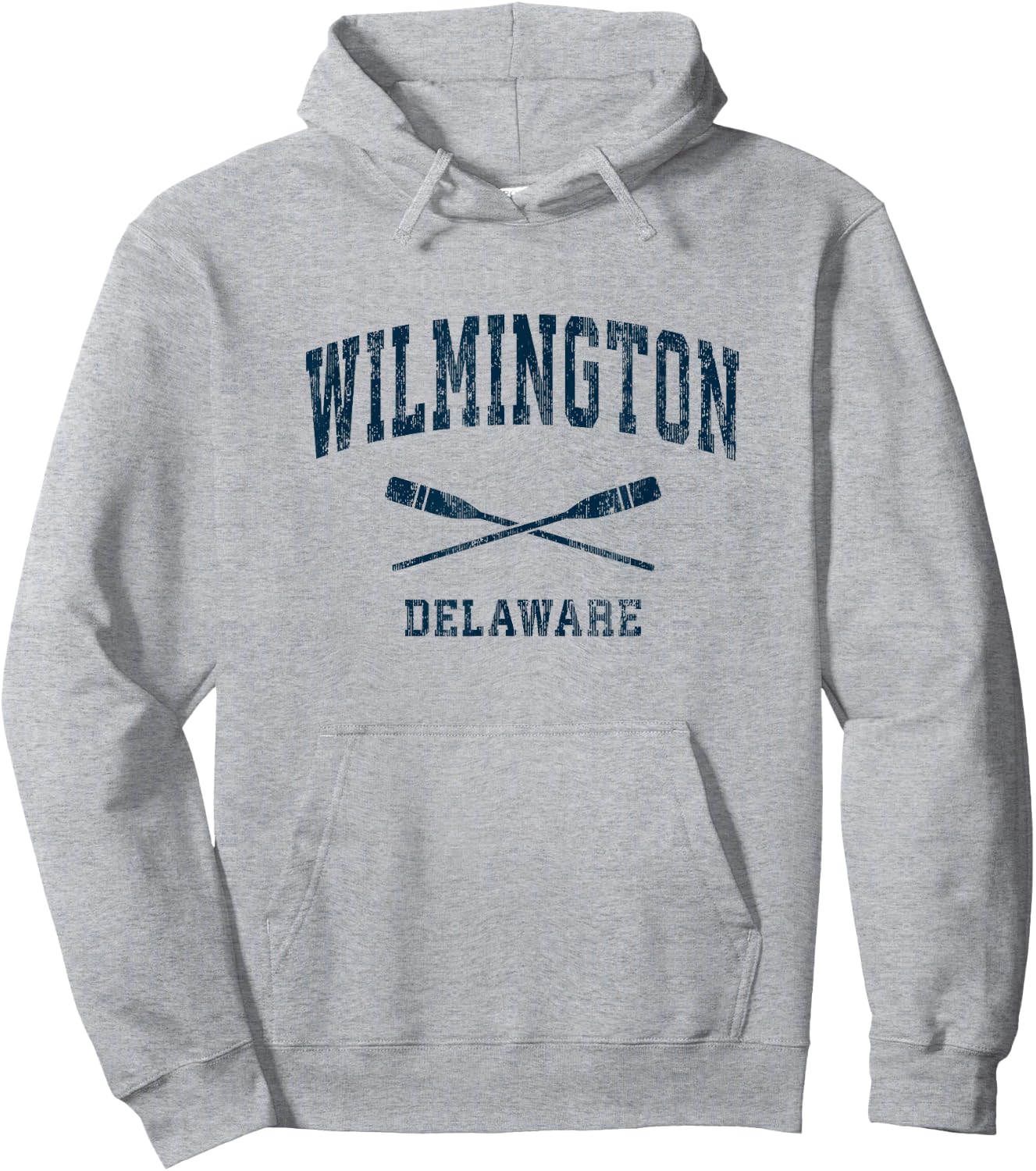 Wilmington Delaware Vintage Nautical Paddles Sports Oars Hoodie - Hoodie | Ash