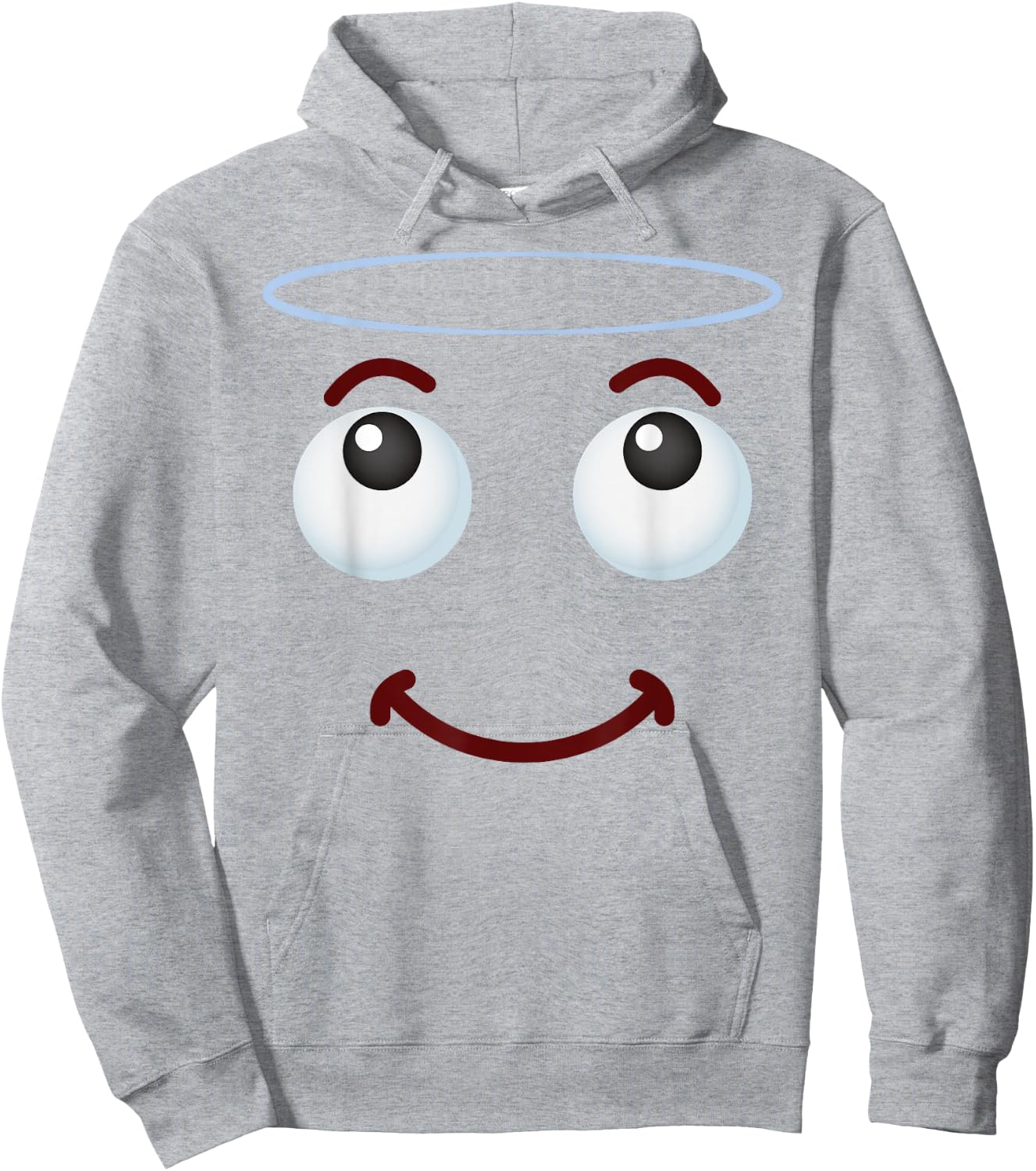 Group Costume Halloween Team Outfit Holy Halo Angel Emoticon Hoodie - Hoodie | Ash