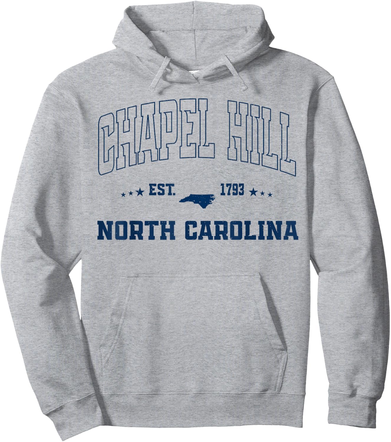 Vintage Chapel Hill North Carolina NC Navy Sports Athletic Hoodie - Hoodie | Ash