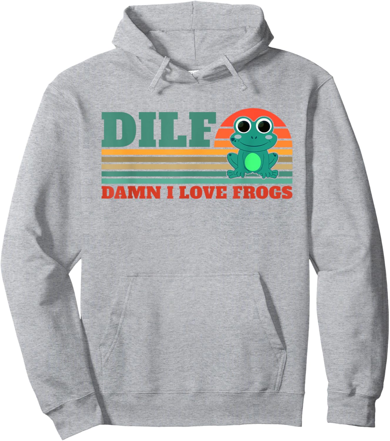 DILF-Damn I Love Frogs Funny Saying Frog-Amphibian Lovers Hoodie - Hoodie | Ash