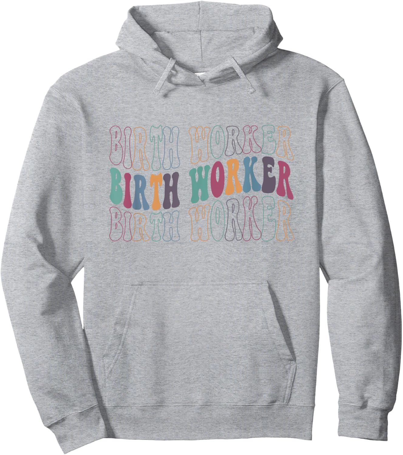 Retro Birth Worker Doula Home Birth Midwife Delivery Nurse Hoodie - Hoodie | Ash