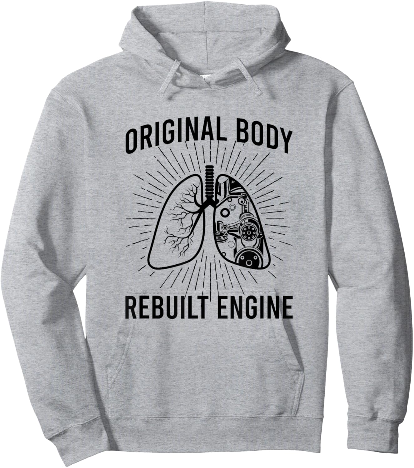 Rebuilt Lung Transplant Survivor Lung Transplant Recovery Hoodie - Hoodie | Ash