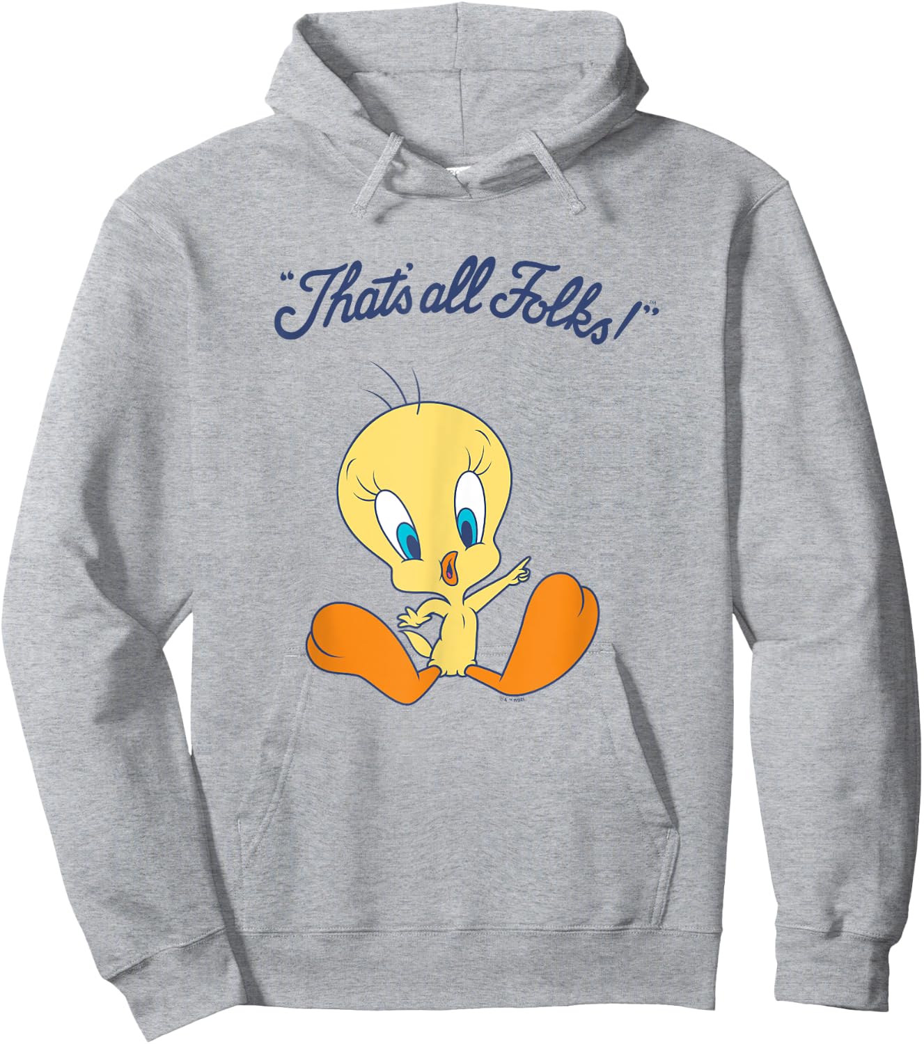 Looney Tunes "That’s All Folks!" Cute Tweety Bird Logo Hoodie - Hoodie | Ash
