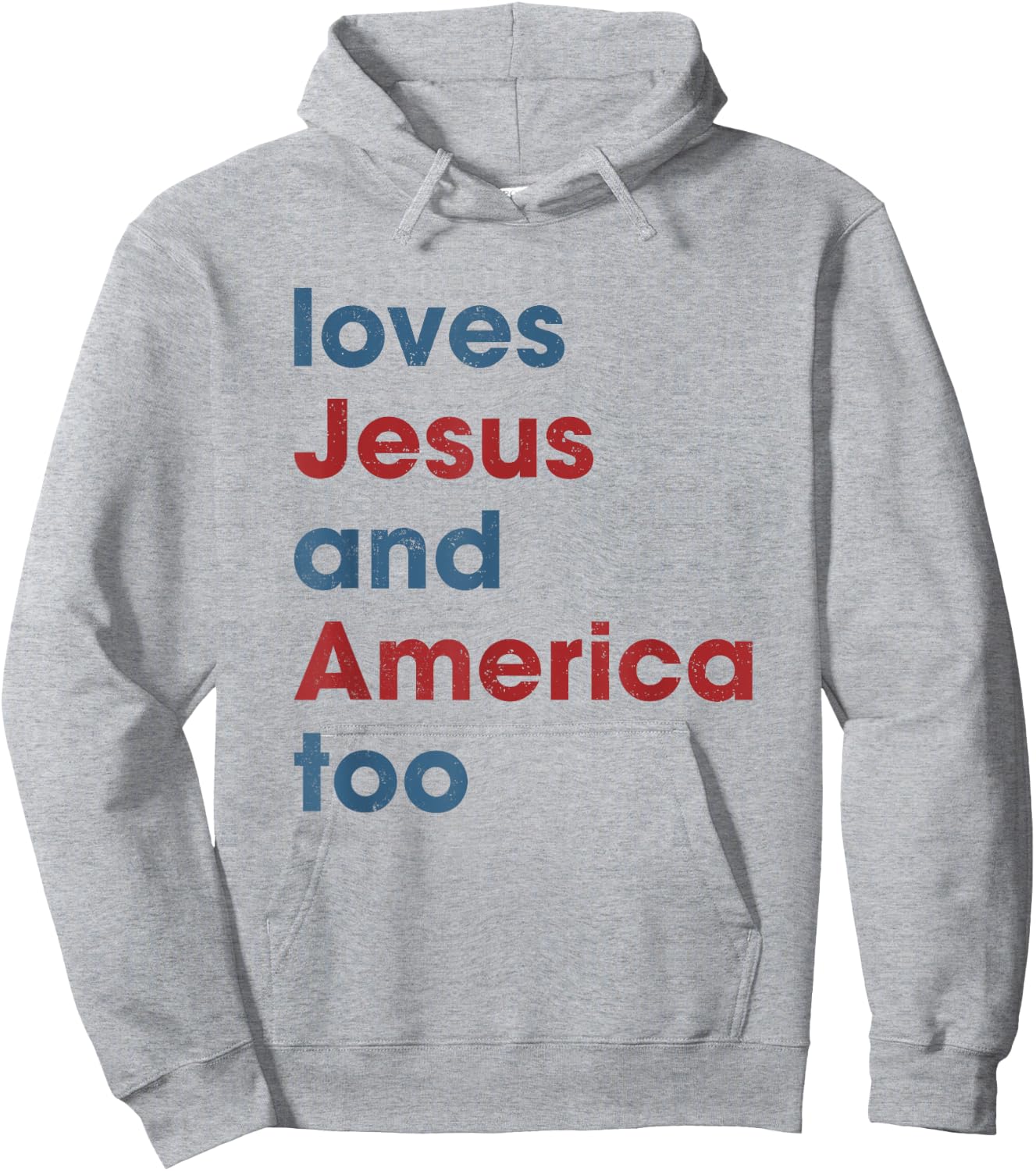 Loves Jesus And America Too Christian Patriot Hoodie - Hoodie | Ash