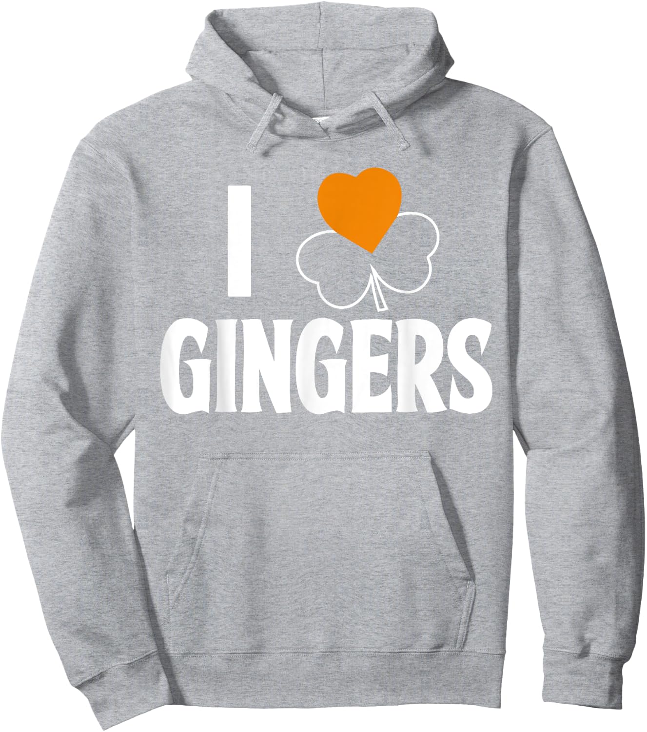 I Love Gingers Heart Shamrock Redhead Lover Irish Hoodie - Hoodie | Ash