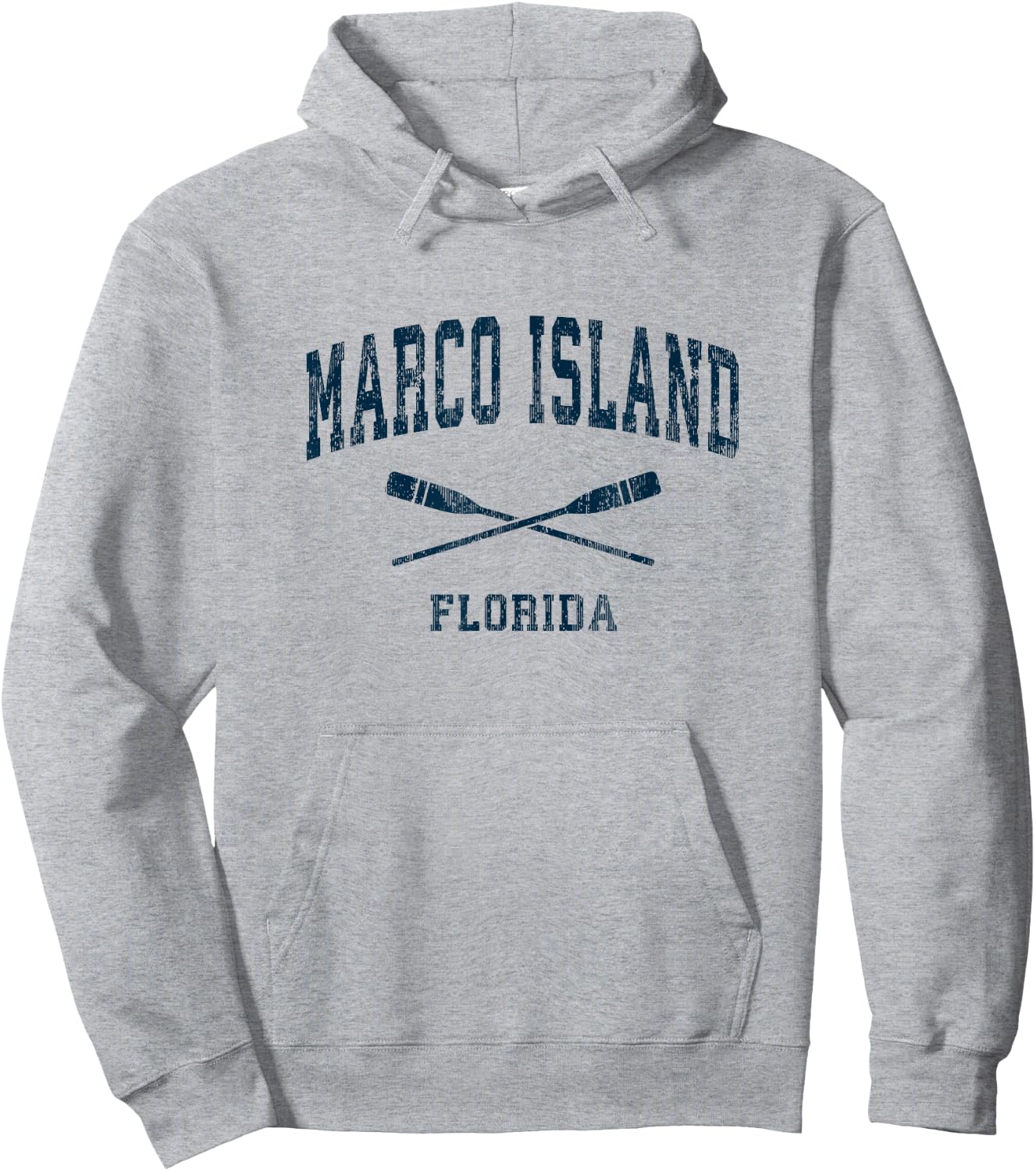 Marco Island Florida Vintage Nautical Paddles Sports Oars Hoodie - Hoodie | Ash
