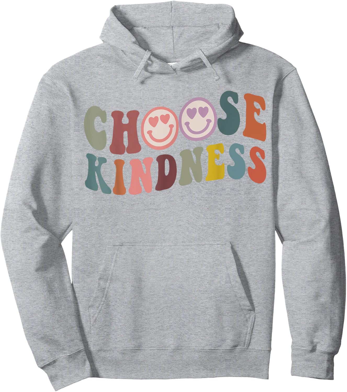 Retro Vintage Smile Face Choose Kindness Lover spiritual Hoodie - Hoodie | Ash