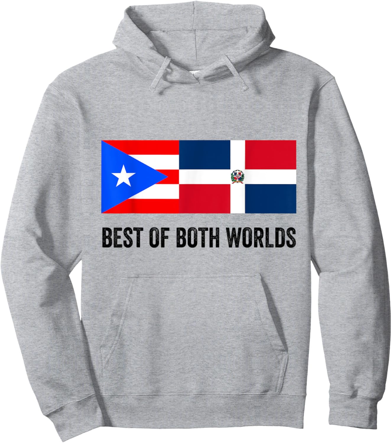 Half Puerto Rican Half Dominican Flag Boricua Domis PR RD Hoodie - Hoodie | Ash