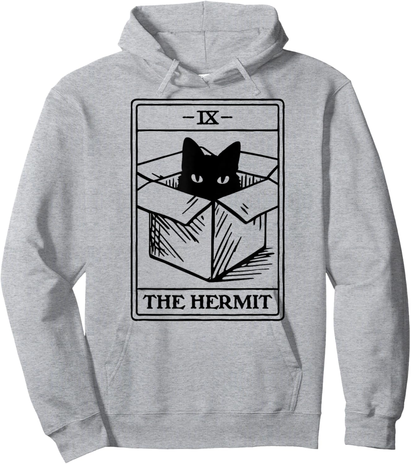 Hermit Cat Tarot Card Hoodie - Hoodie | Ash