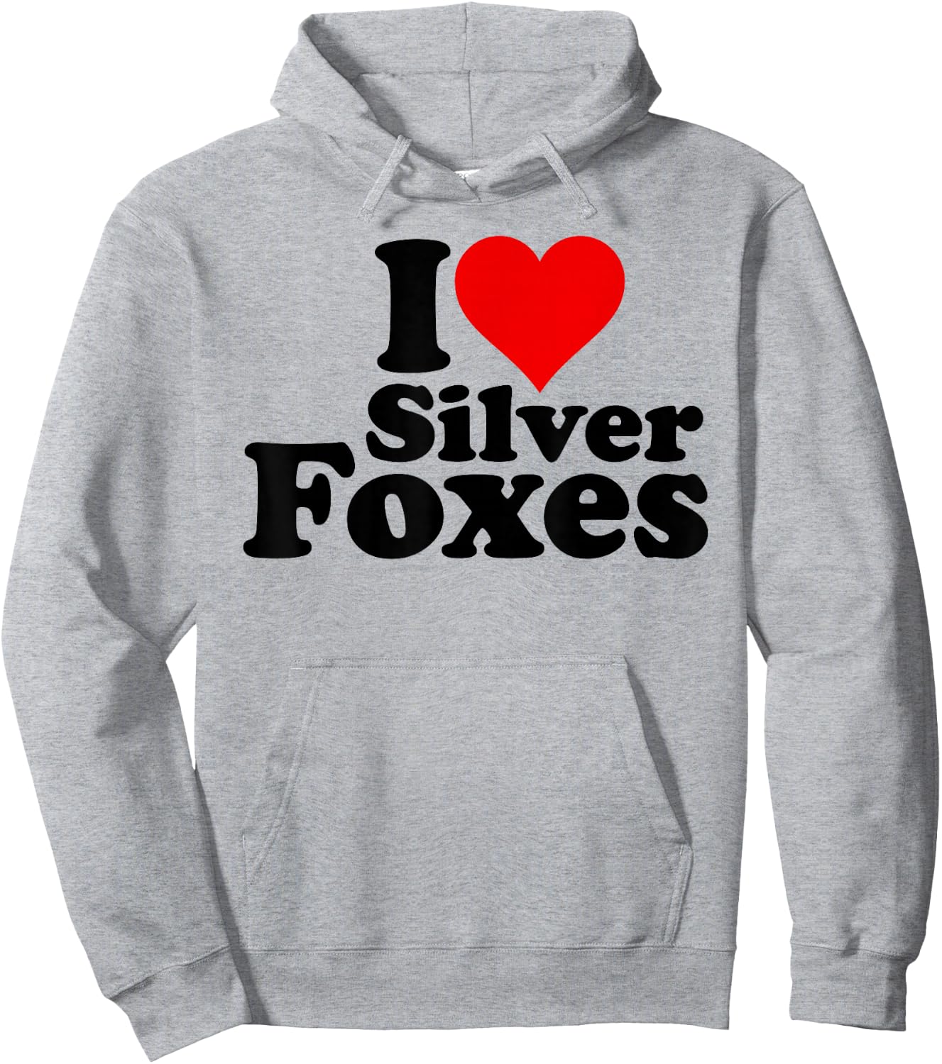 I Love Heart Silver Foxes Older Mature Gray Haired Men Hoodie - Hoodie | Ash