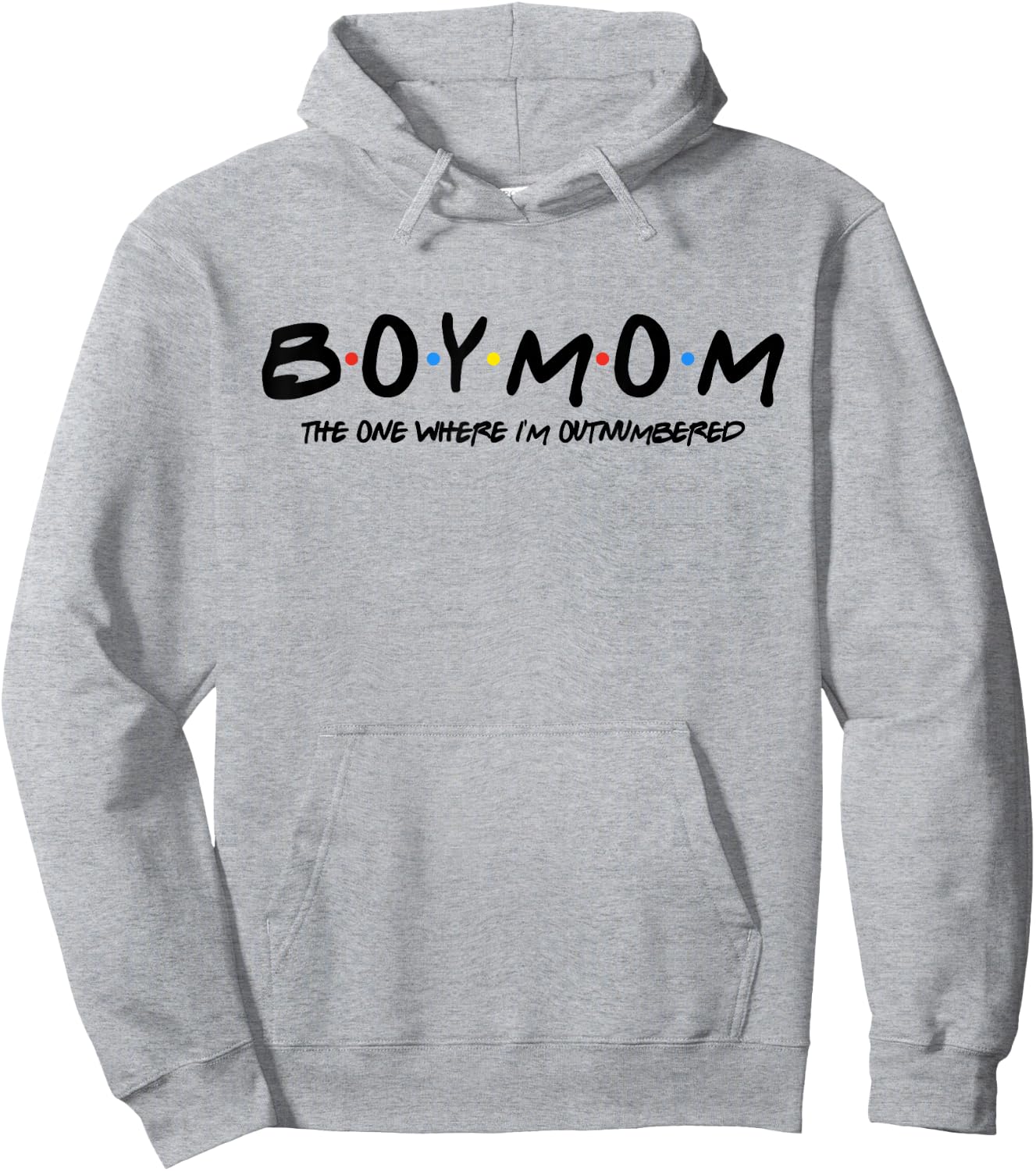 Boy With Mom The One Where I'm Outnumbered Funny Vintage Hoodie - Hoodie | Ash