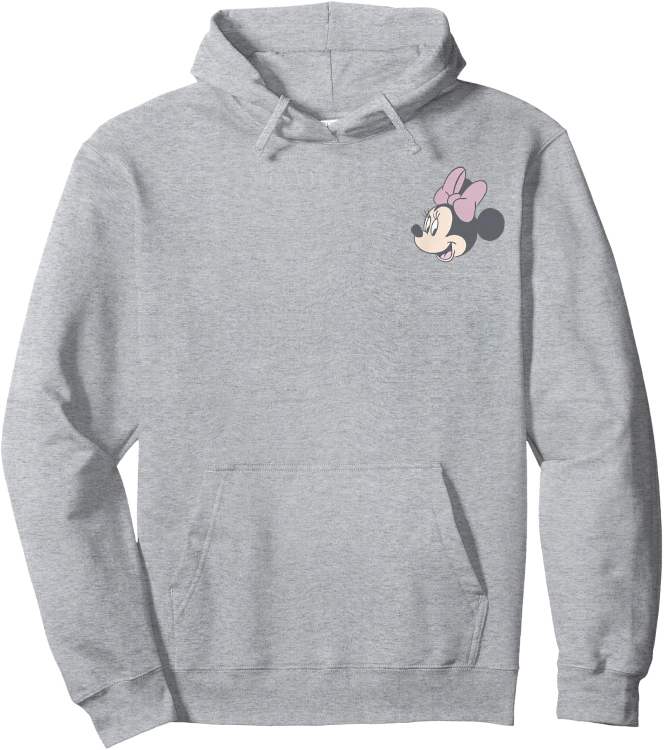 Disney Minnie Mouse Tiny Face Cute Pocket Logo Hoodie - Hoodie | Ash