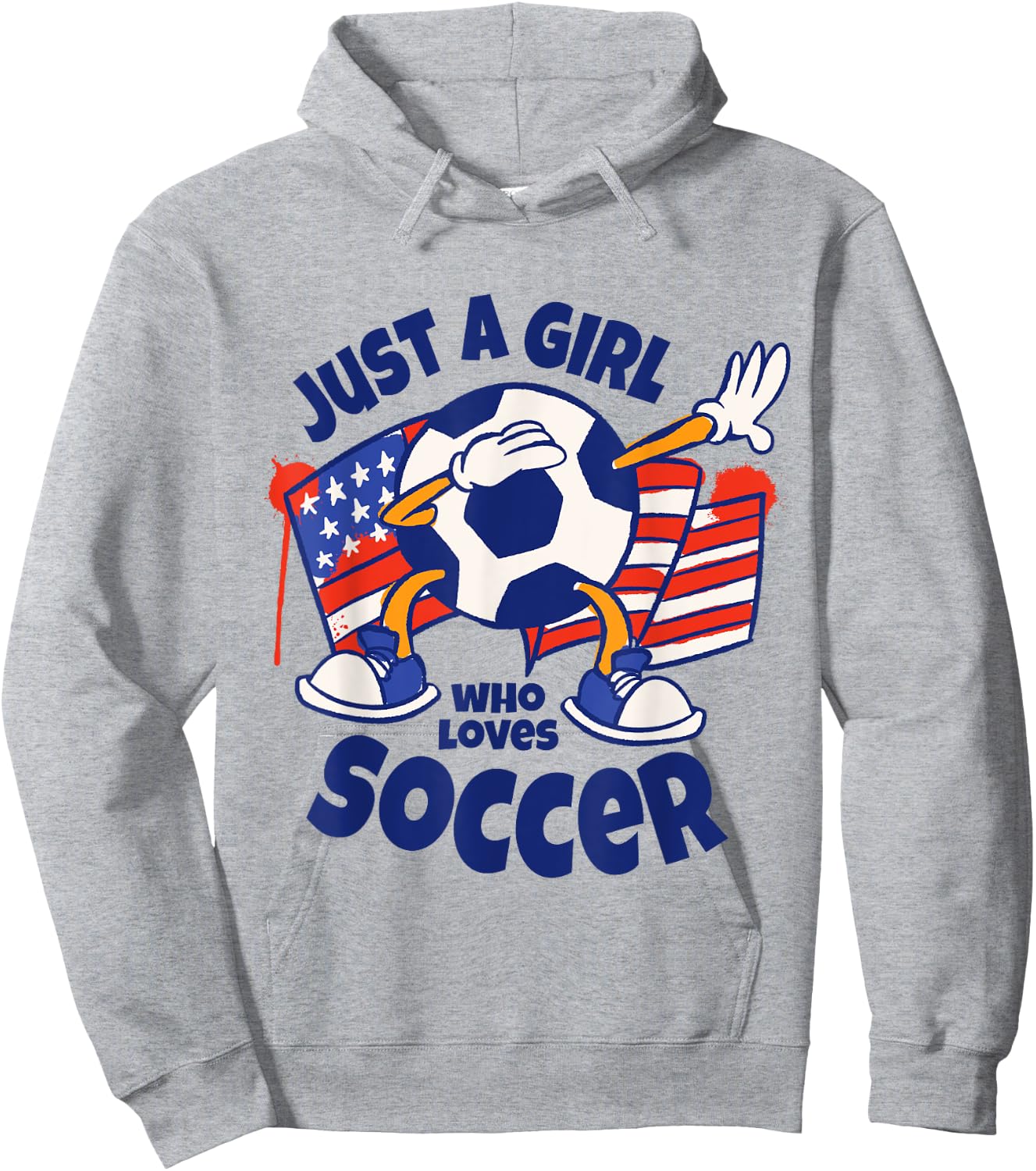 Just a Girl Who Loves Soccer Kids Girl Teen Football Hoodie - Hoodie | Ash