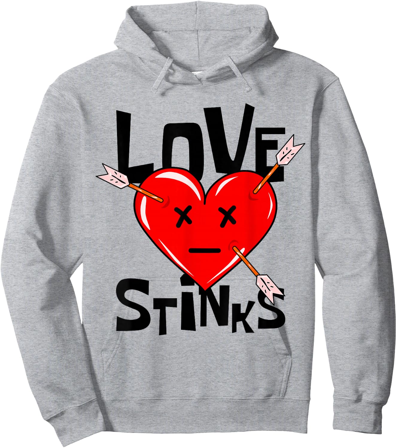 Love Stinks, Anti Valentines Day Hoodie - Hoodie | Ash