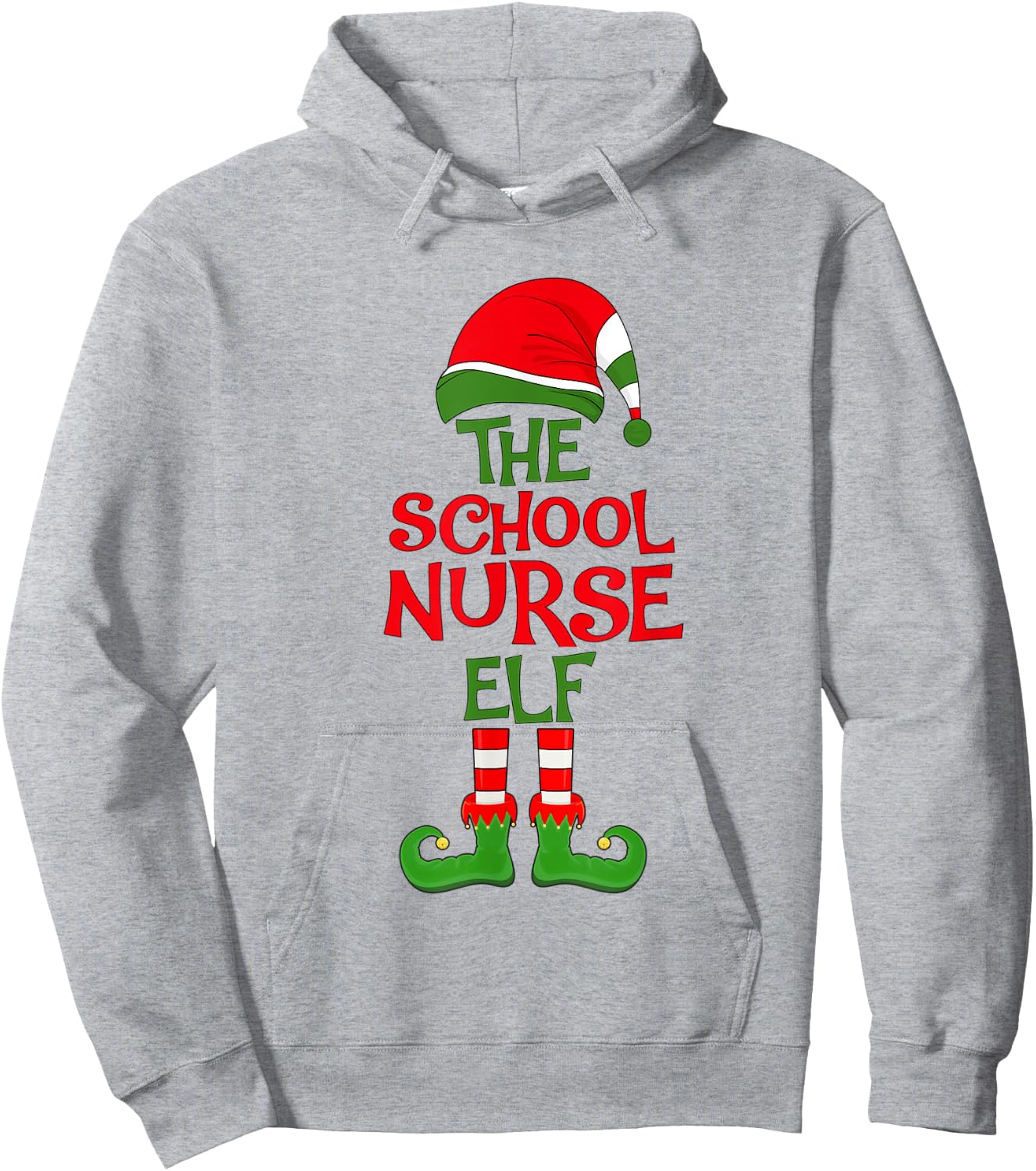 The School Nurse Elf Christmas Group Matching Holiday Party Hoodie - Hoodie | Ash