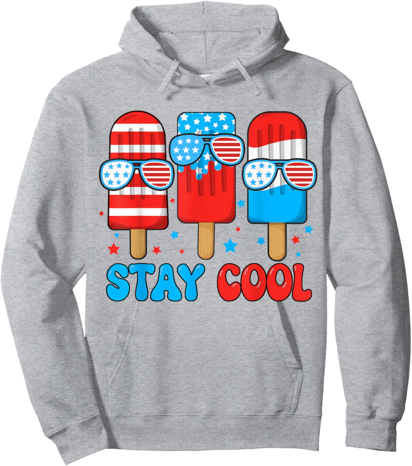 Boy Stay Cool Popsicle 4th July USA Flag Toddler Patriotic Hoodie - Hoodie | Ash