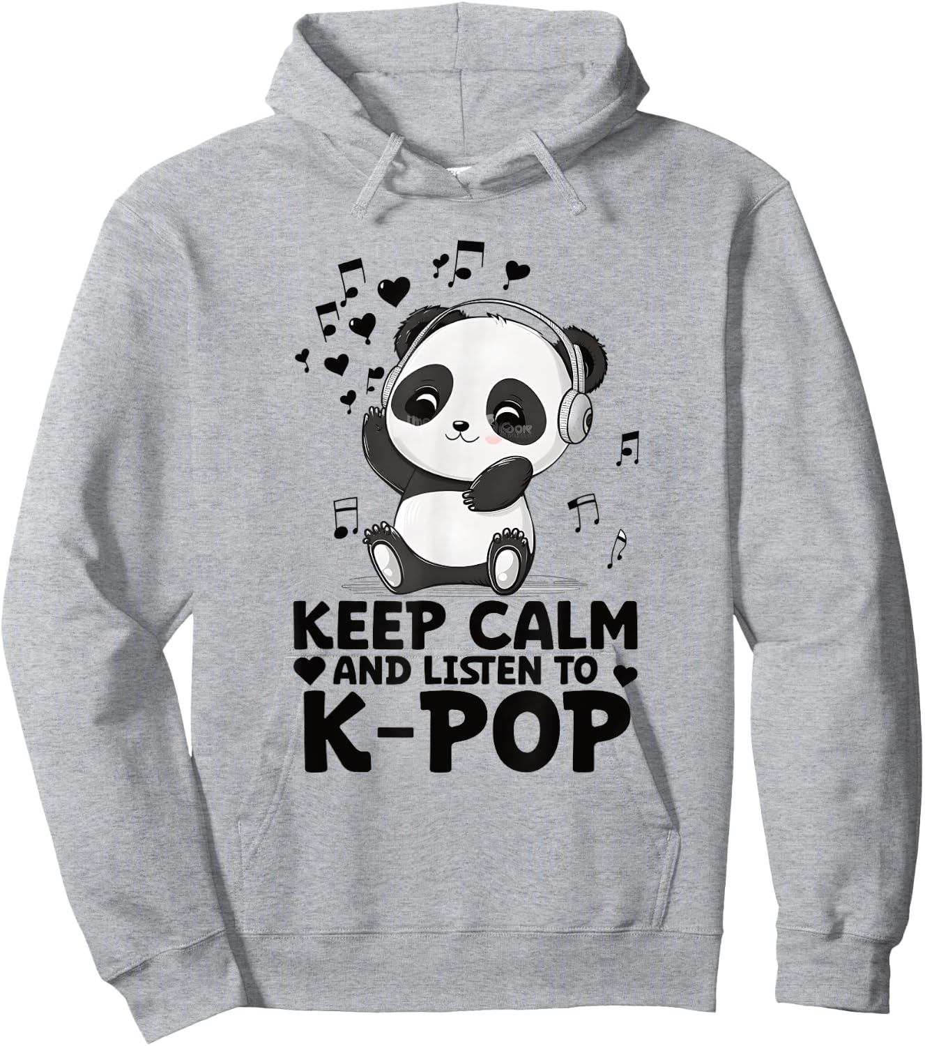 Keep Calm And Listen To Kpop Panda Merch K-pop Merchandise Hoodie - Hoodie | Ash