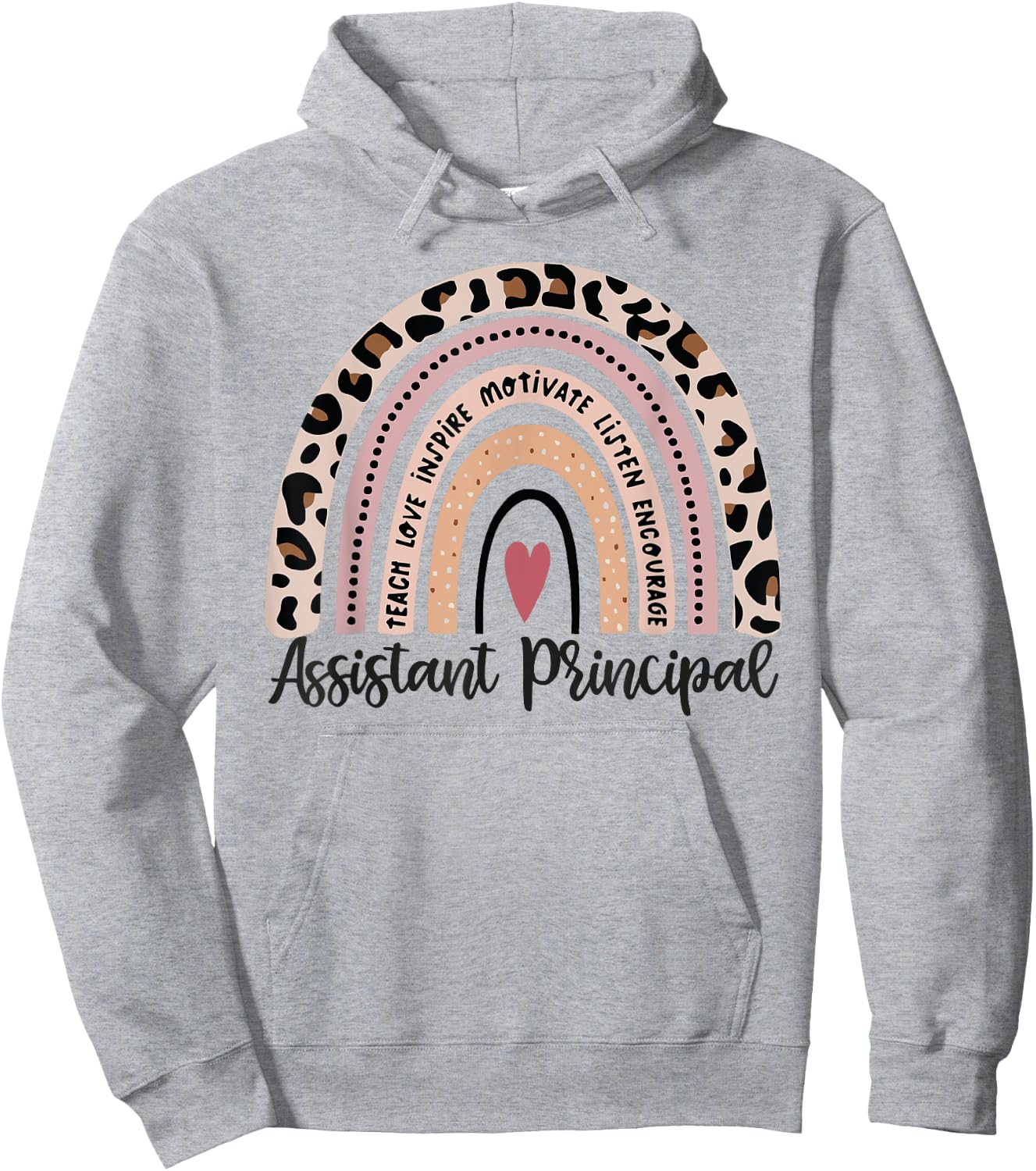 Assistant Principal Funny School Worker leopard rainbow Hoodie - Hoodie | Ash