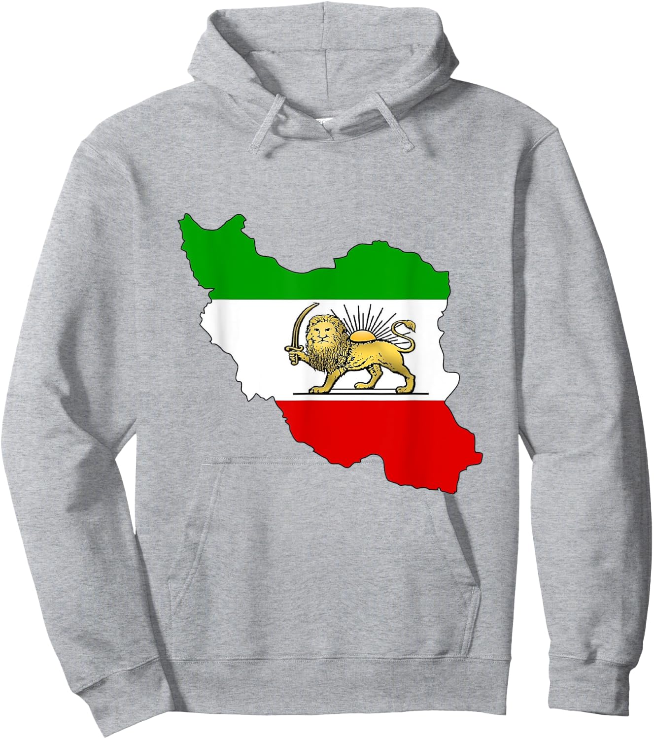 Iran flag with lion and sun symbol Rostam Iran´s unity Hoodie - Hoodie | Ash