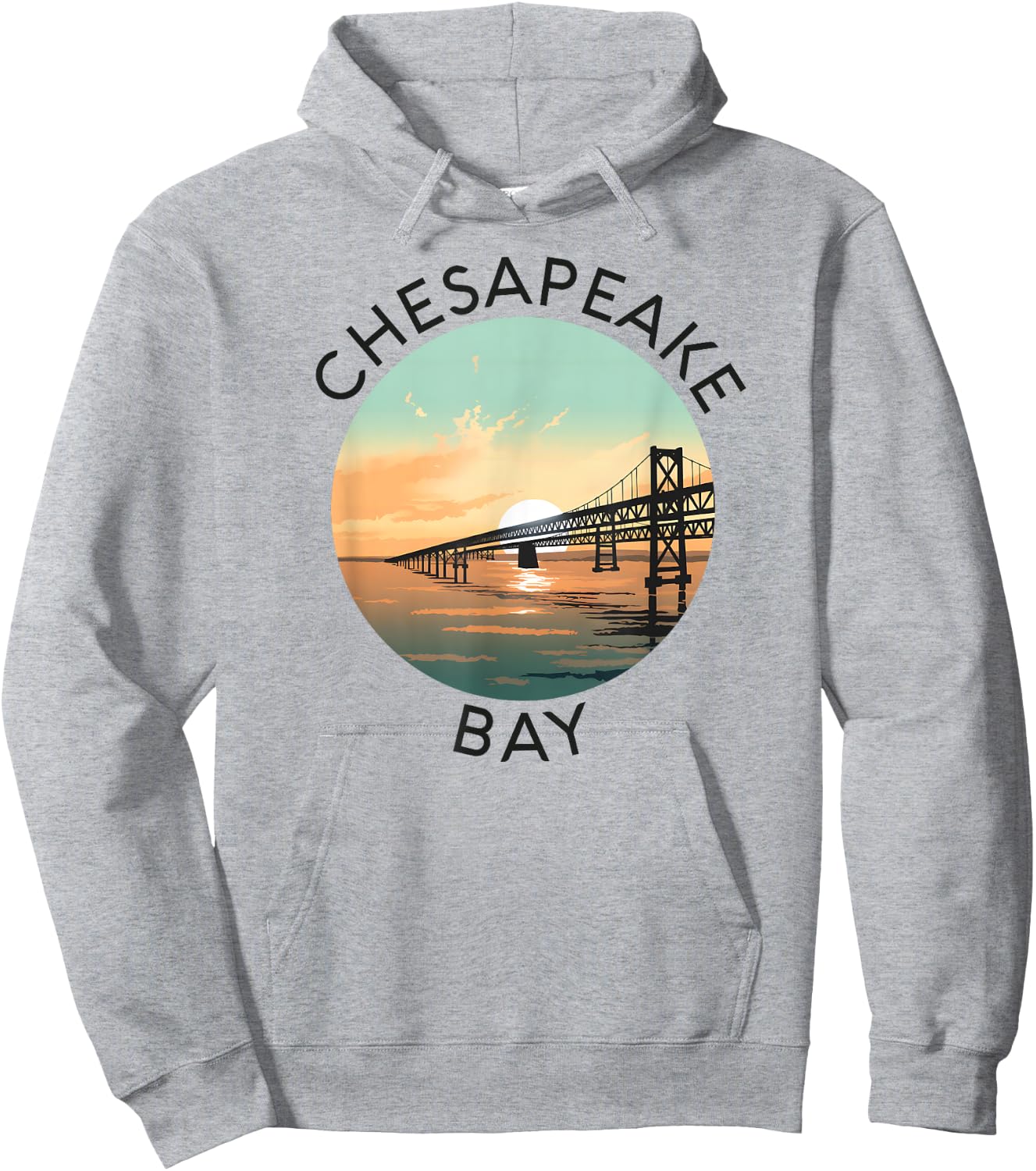 Chesapeake Bay Bridge Maryland Annapolis Kent Island Crab Hoodie - Hoodie | Ash