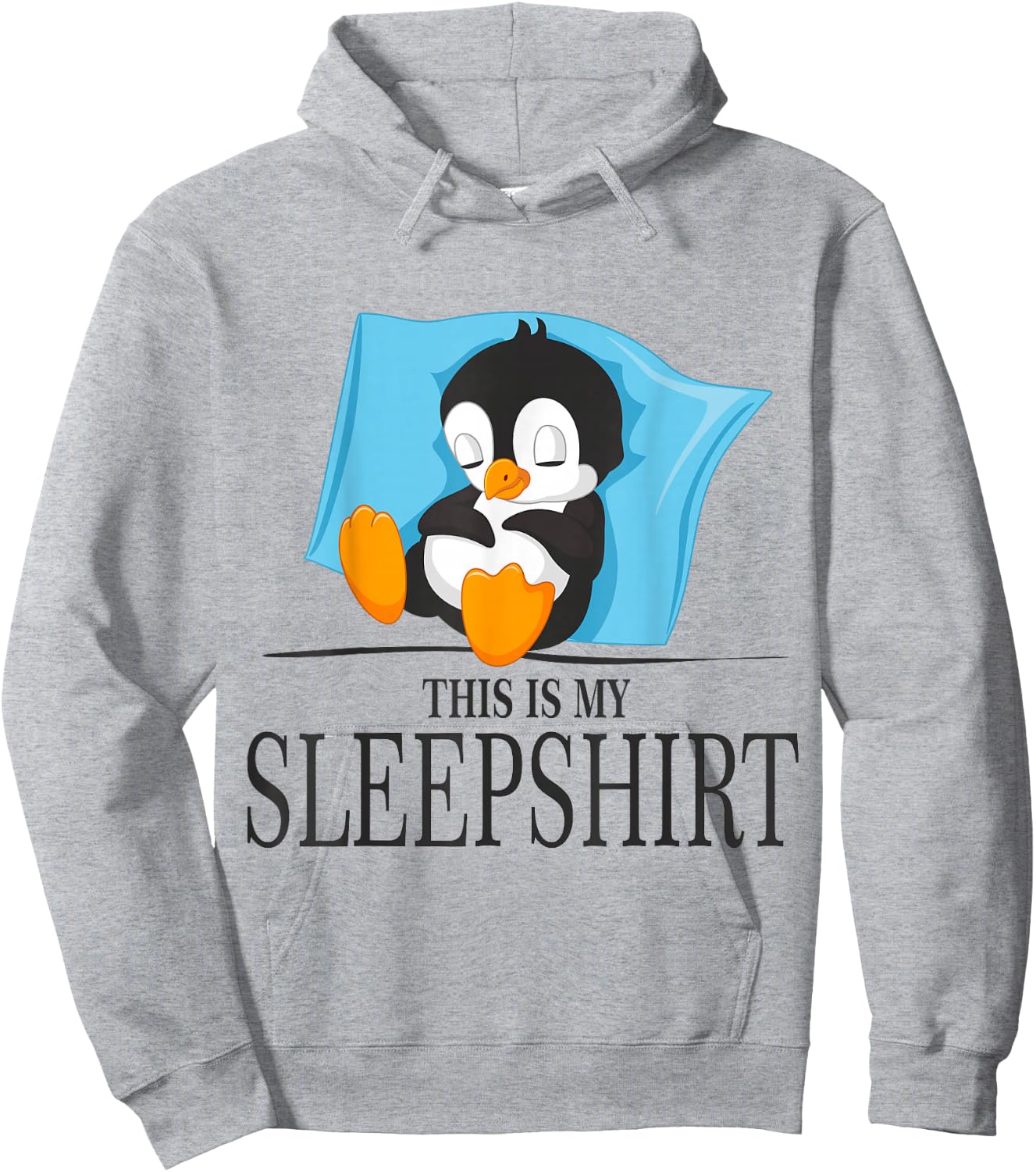 Funny Penguin Favourite Nightdress Sleep Hoodie - Hoodie | Ash