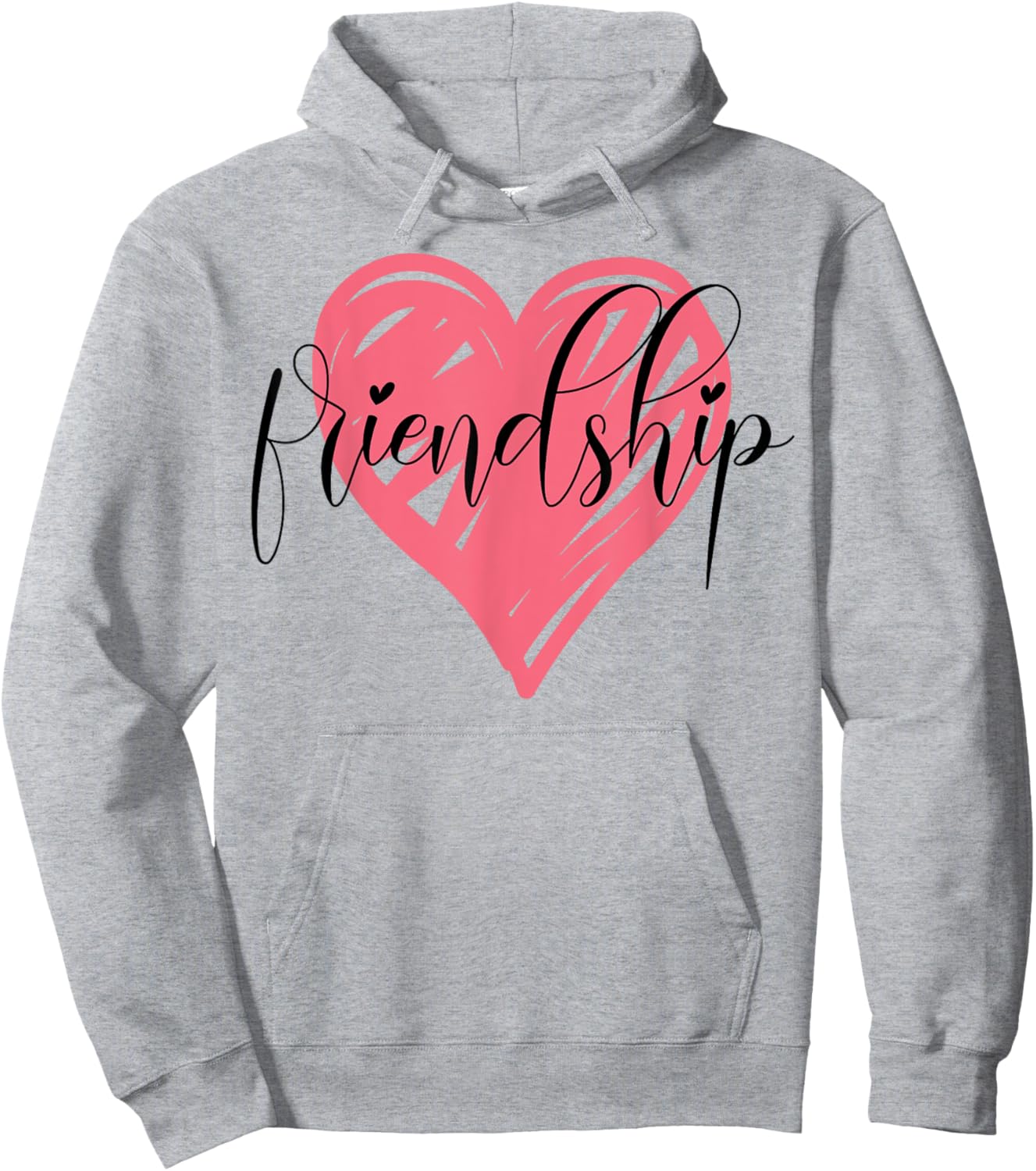 Friendship Best-Friend Cute Heart Bestie BFF Matching Hoodie - Hoodie | Ash