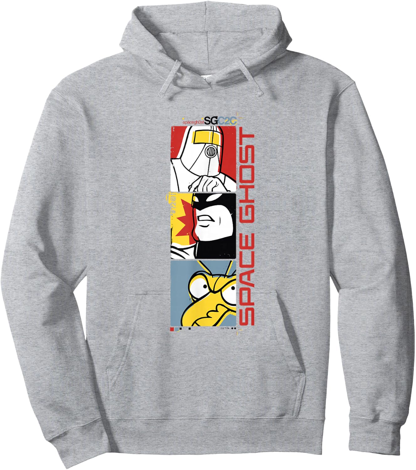 Space Ghost Coast to Coast Vertical Villains Faded Box Up Hoodie - Hoodie | Ash