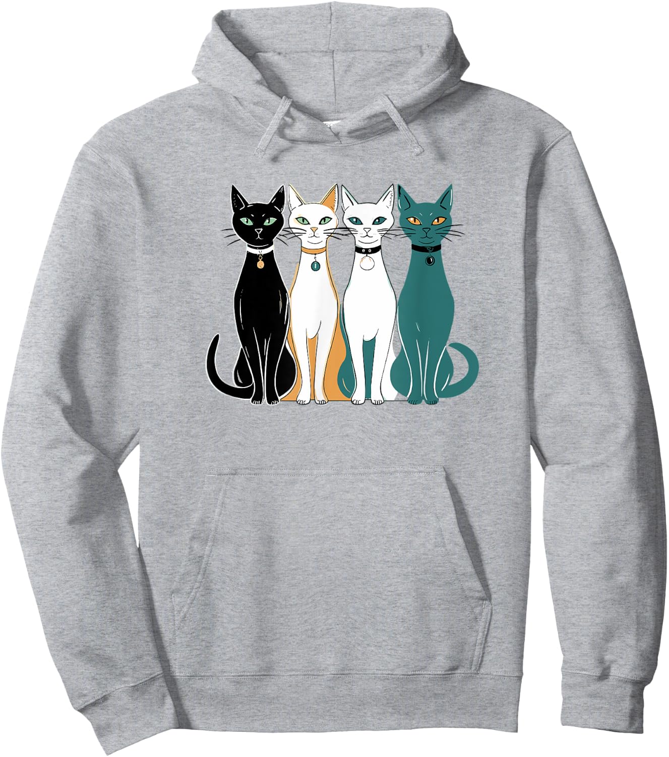 Retro Cats Midcentury Mid Century Age 60s 70s Space Hoodie - Hoodie | Ash