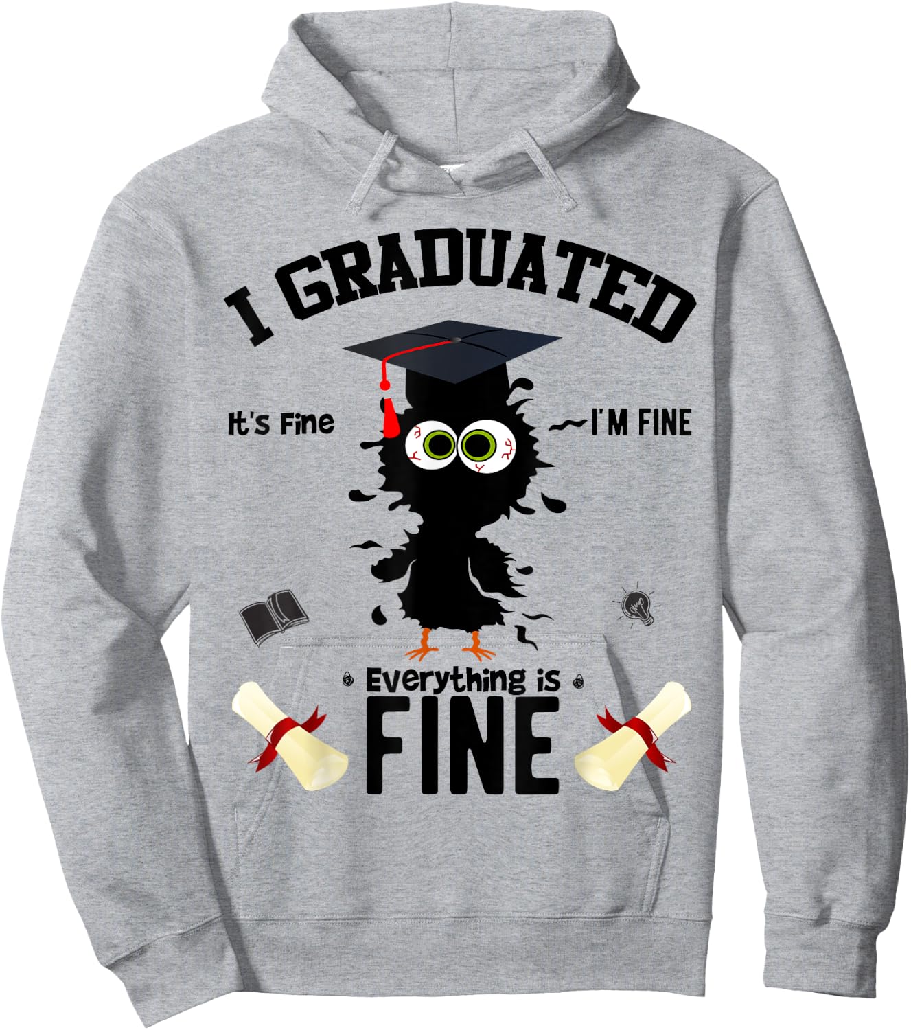 I Graduated Funny Chicken Graduation Graduate Class 2023 Hoodie - Hoodie | Ash
