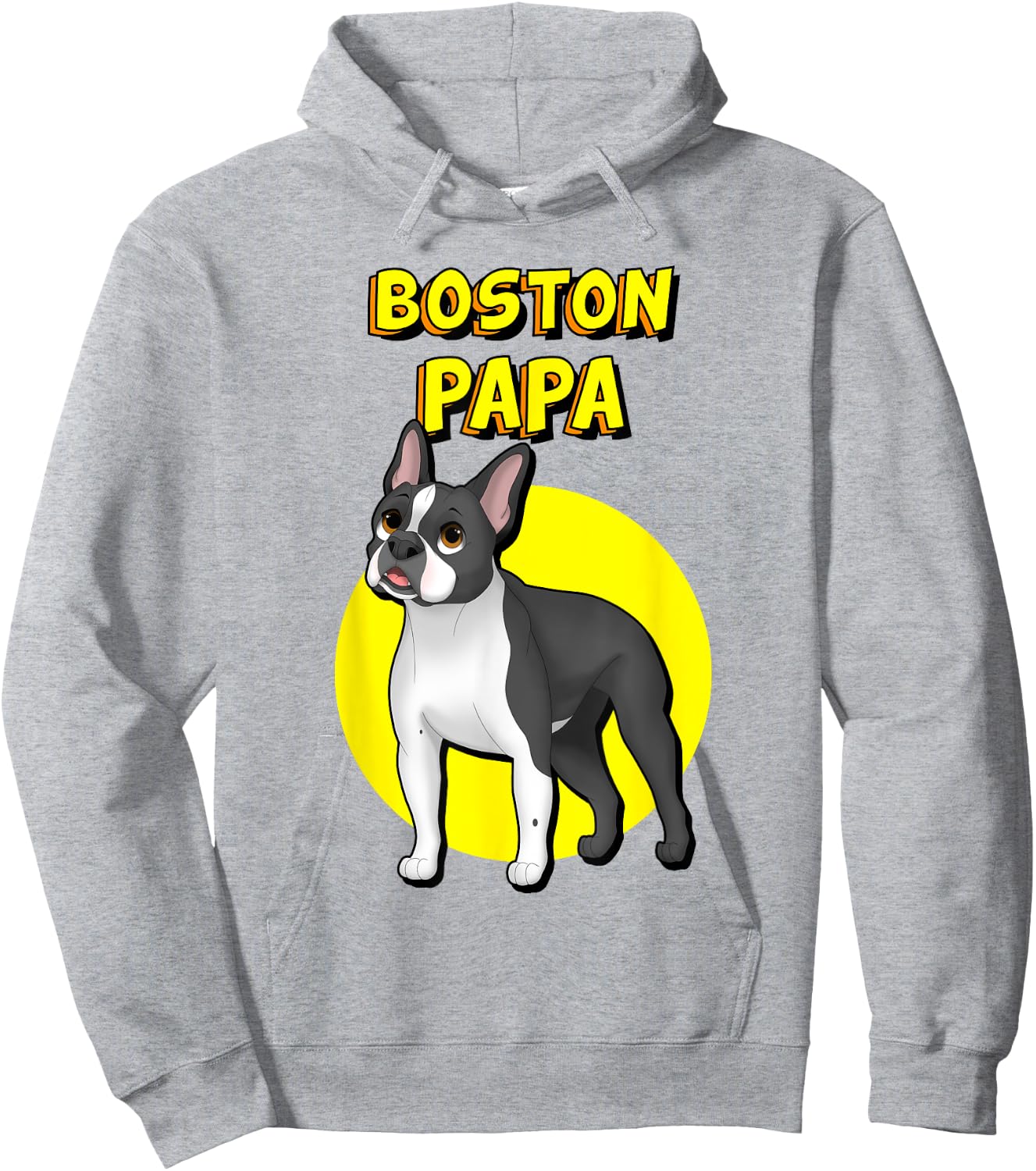 Boston Papa Boston Terrier Dog Father Men Women Kids Hoodie - Hoodie | Ash