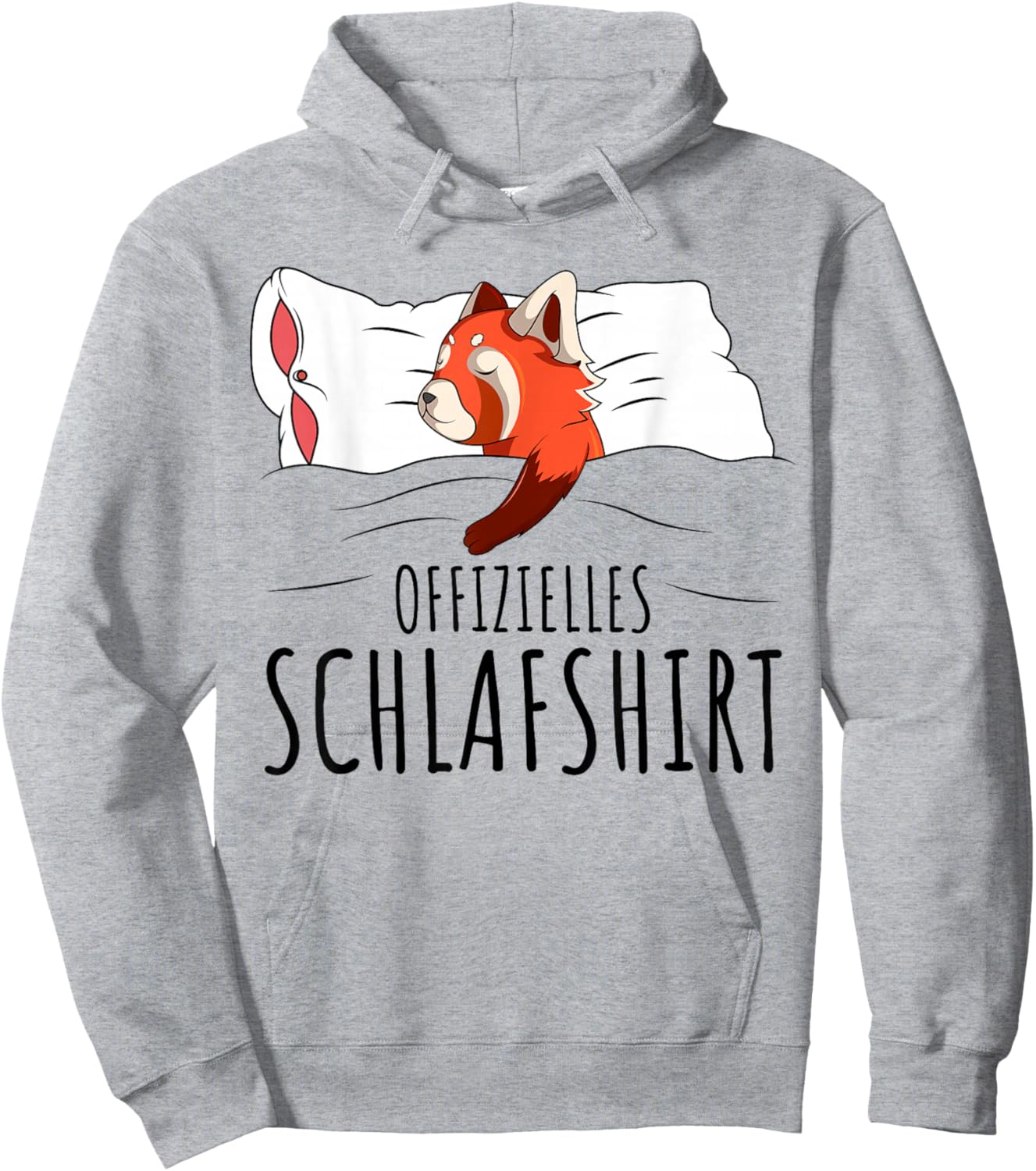 Official Red Panda Sleep Shirt Hoodie - Hoodie | Ash