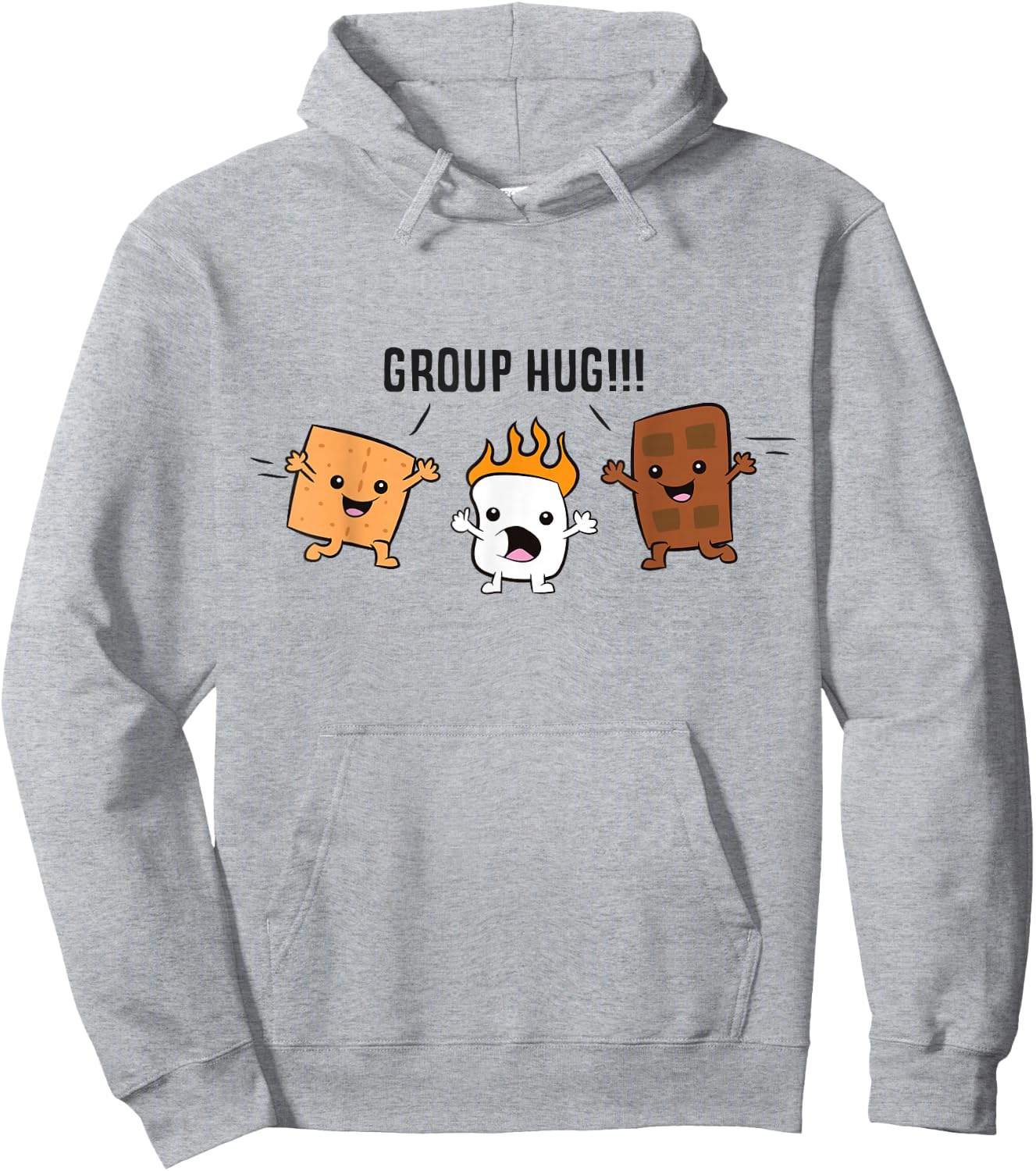 Group Hug S'mores Campfire Marshmallow Chocolate Smores Hoodie - Hoodie | Ash